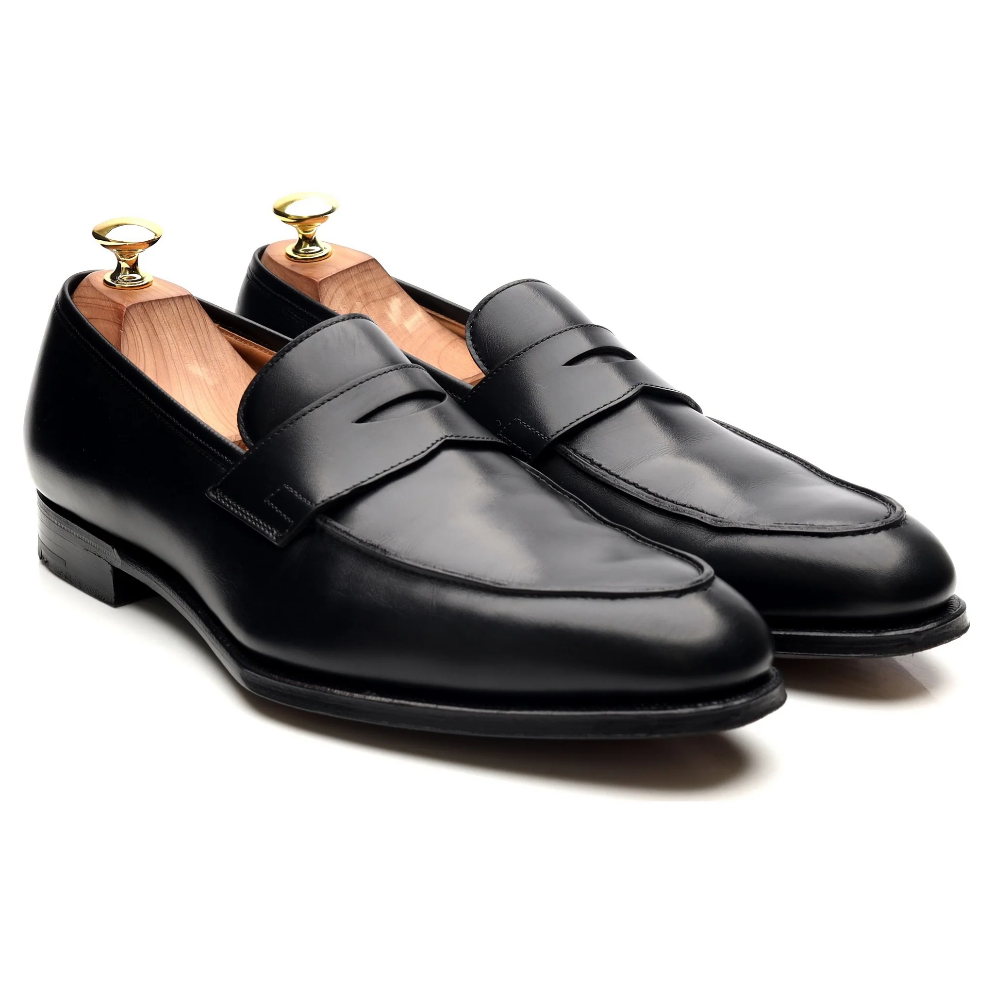 'Crawford' Black Leather Loafers UK 8.5 E - Image 7