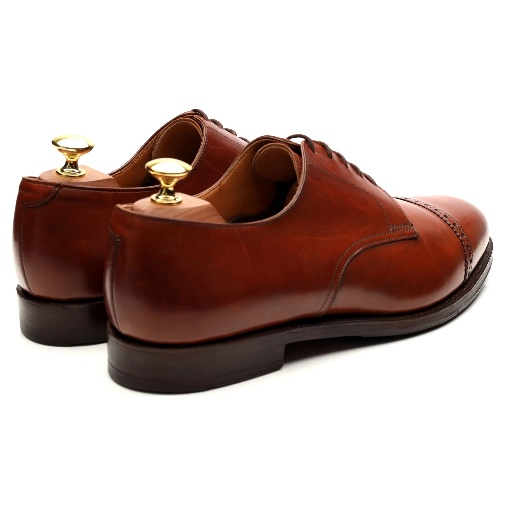 'Draycott' Tan Brown Leather Cap Toe Derby UK 8.5 G - Image 5