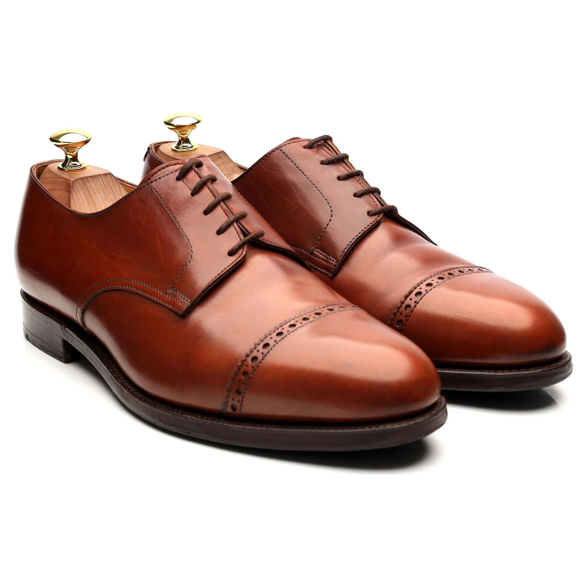 'Draycott' Tan Brown Leather Cap Toe Derby UK 8.5 G - Image 7