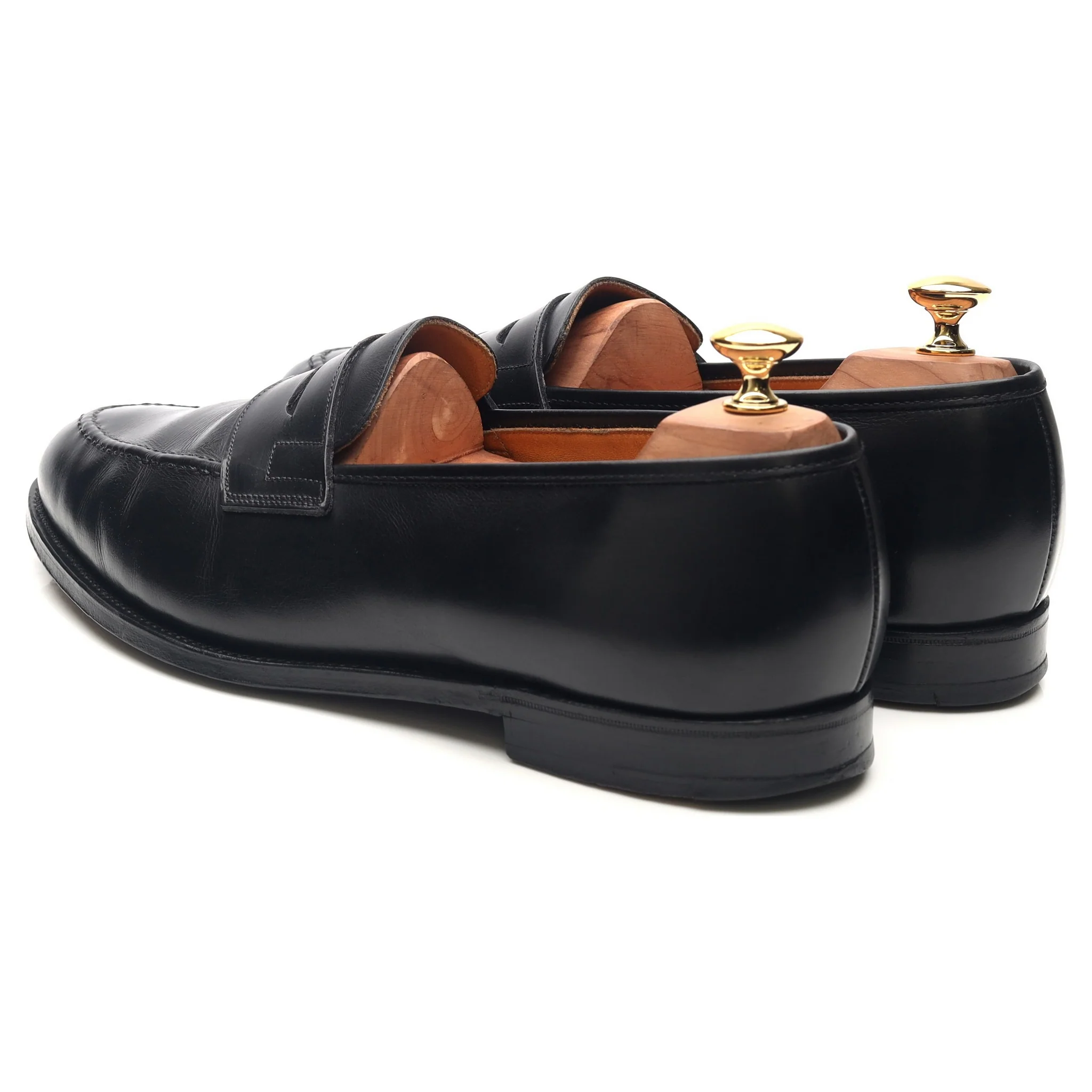 'Eaton' Black Leather Loafers UK 10.5 E - Image 3