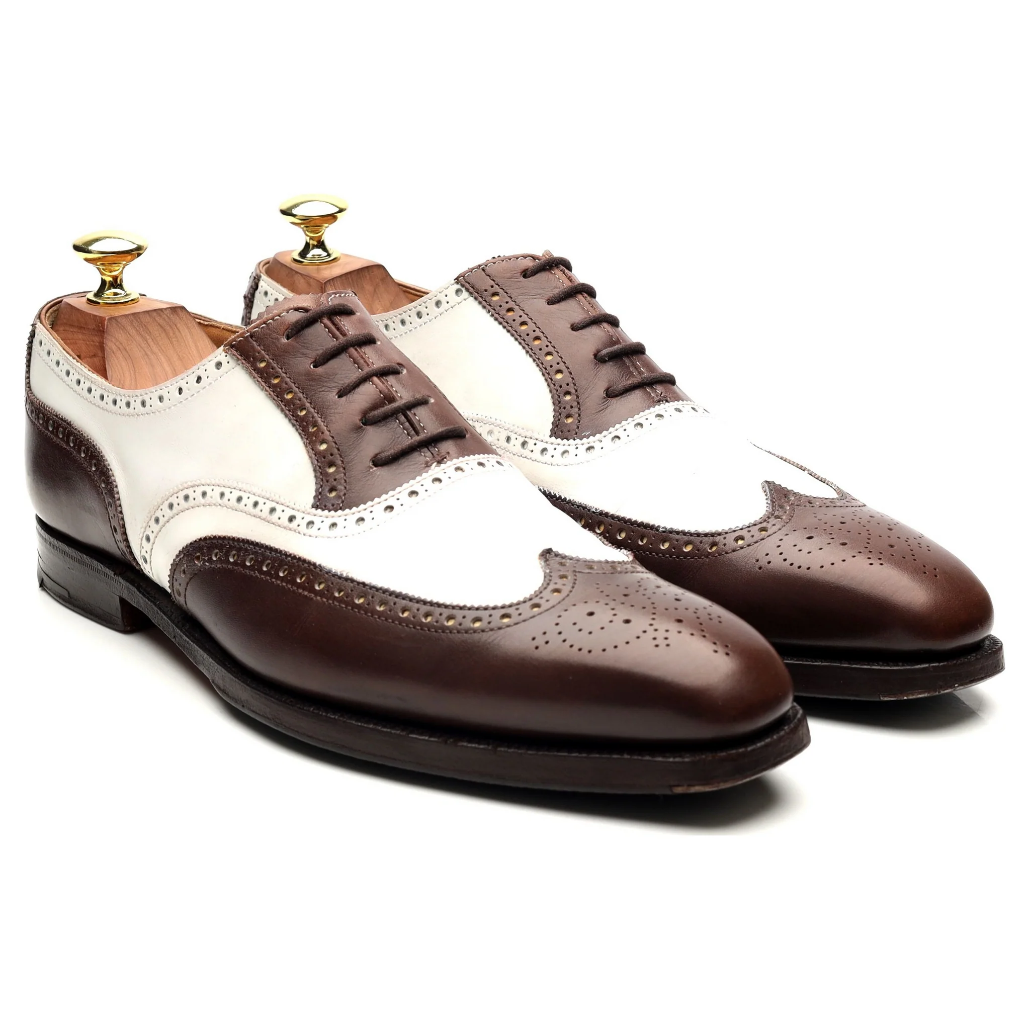'Guildford' Brown White Leather Spectator Brogues UK 7 E - Image 7