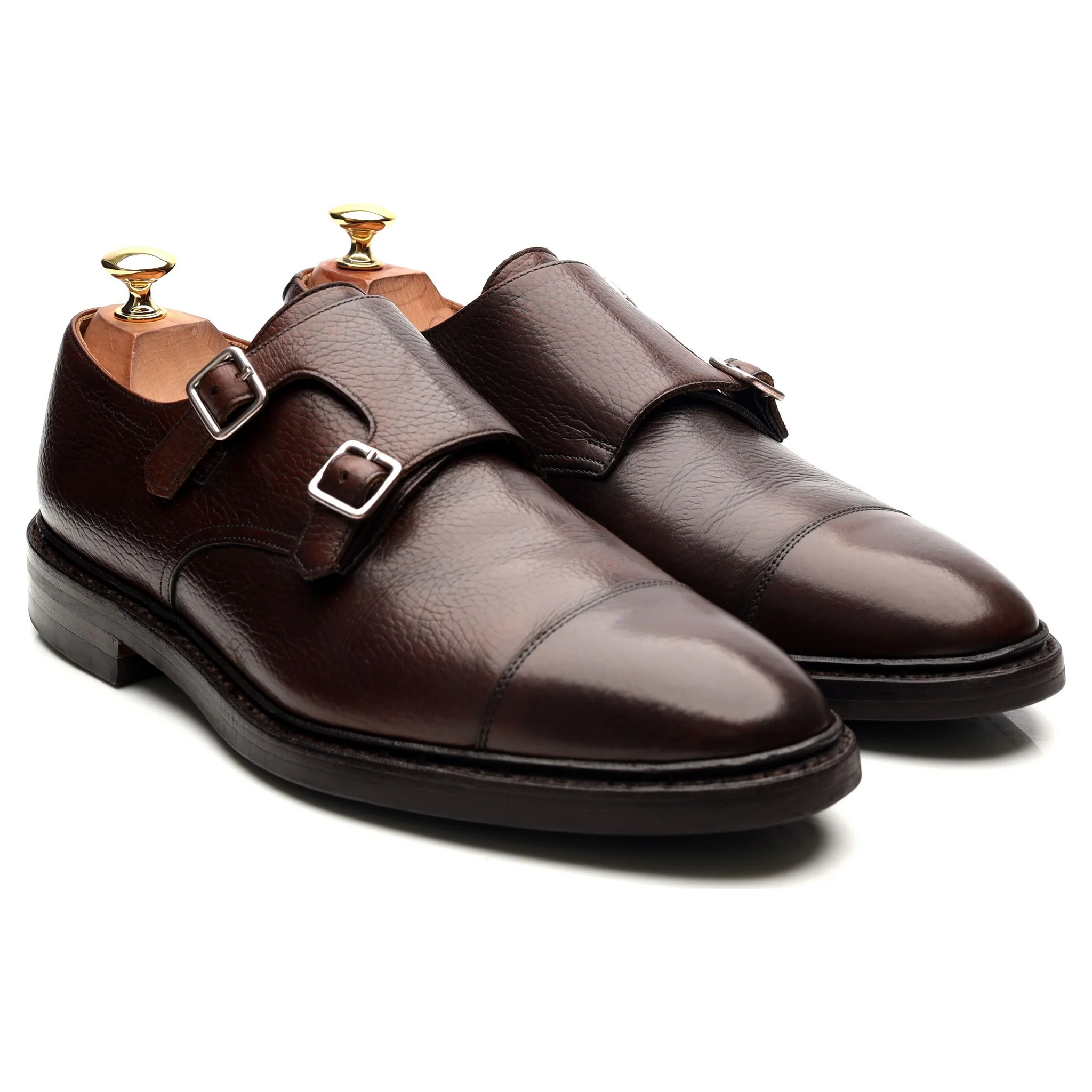 'Harrogate' Dark Brown Leather Double Monk Straps UK 9 E - Image 8