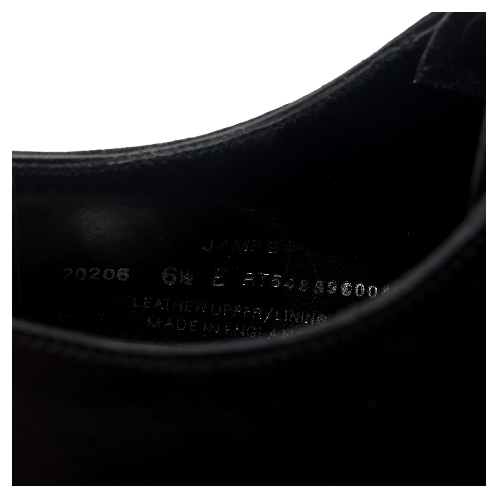 'James 007' Black Leather Wholecut Oxford UK 6.5 E - Image 14