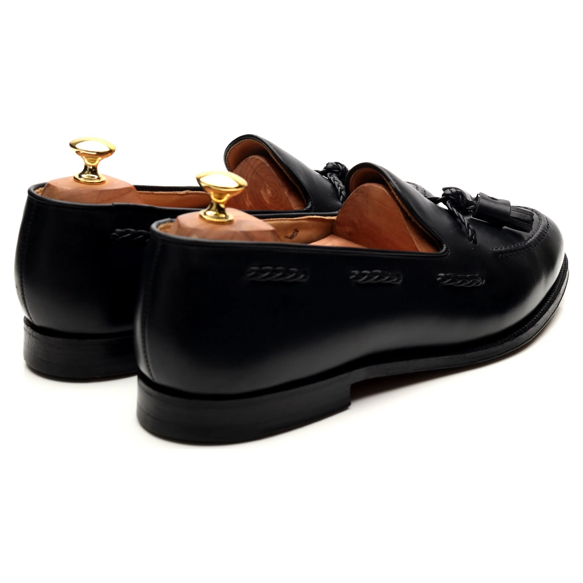'Langham' Black Leather Tassel Loafers UK 10.5 EX - Image 5