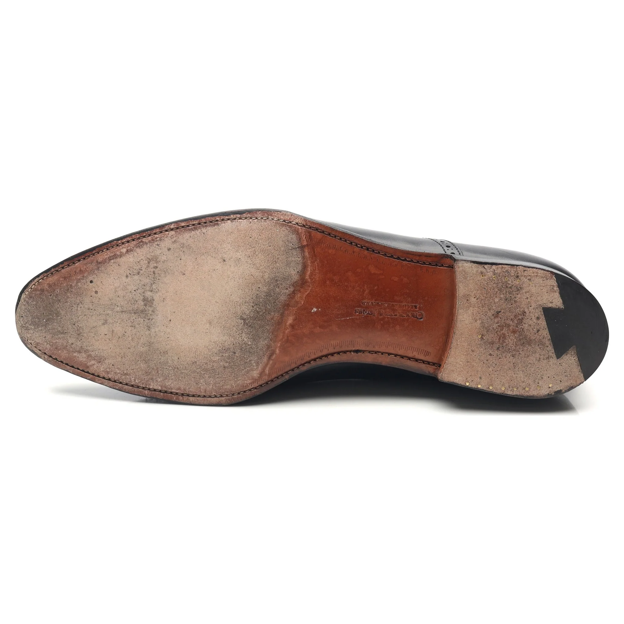 'Malton' Black Leather Oxford Semi Brogues UK 10 E - Image 10