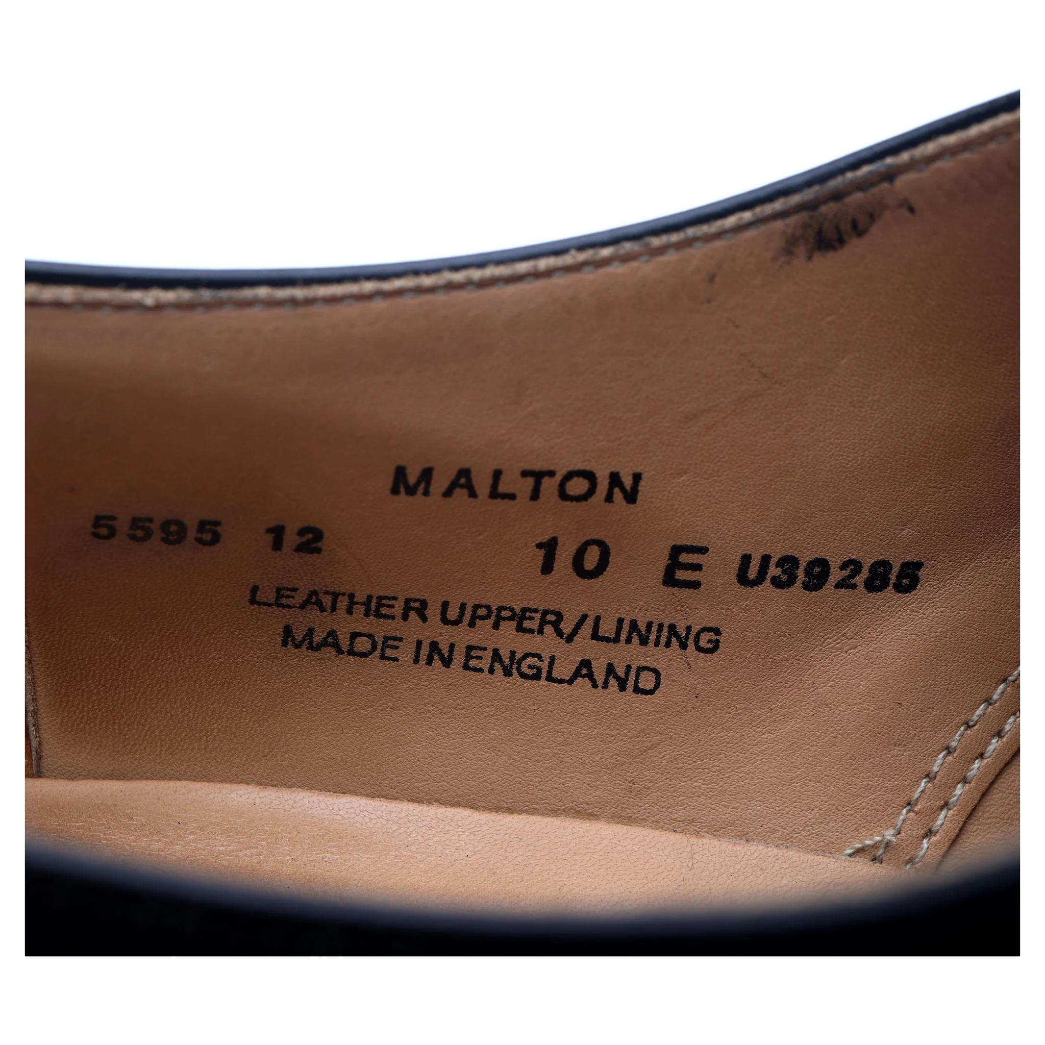 'Malton' Black Leather Oxford Semi Brogues UK 10 E - Image 13