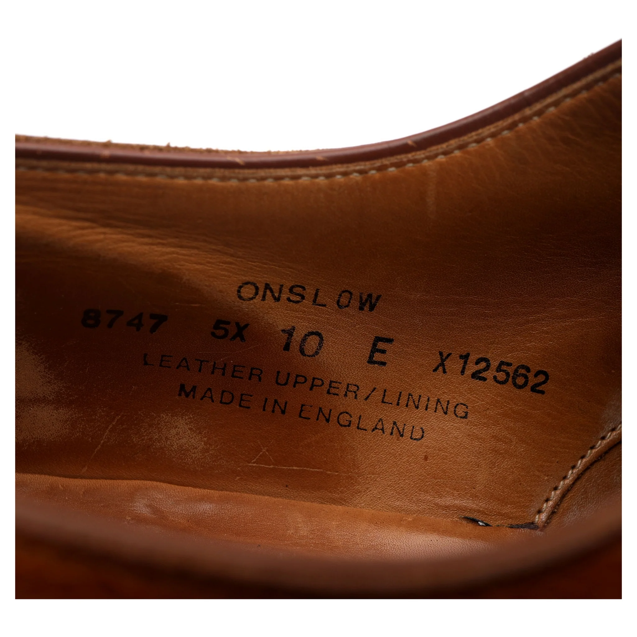 'Onslow' Tan Brown Leather Apron Derby UK 10 E - Image 13