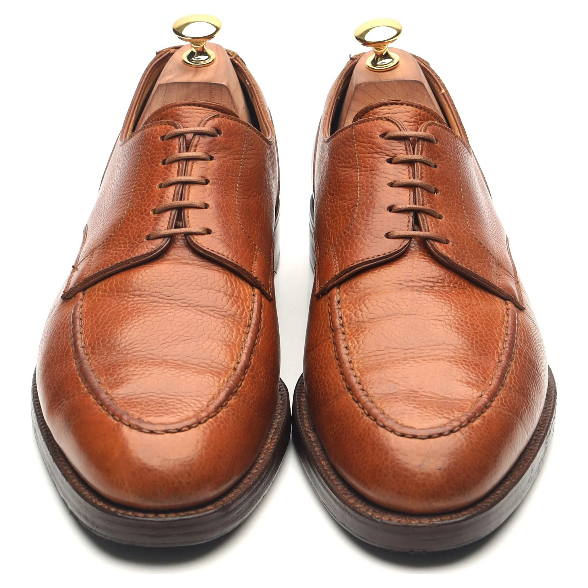 'Onslow' Tan Brown Leather Apron Derby UK 10 E - Image 9