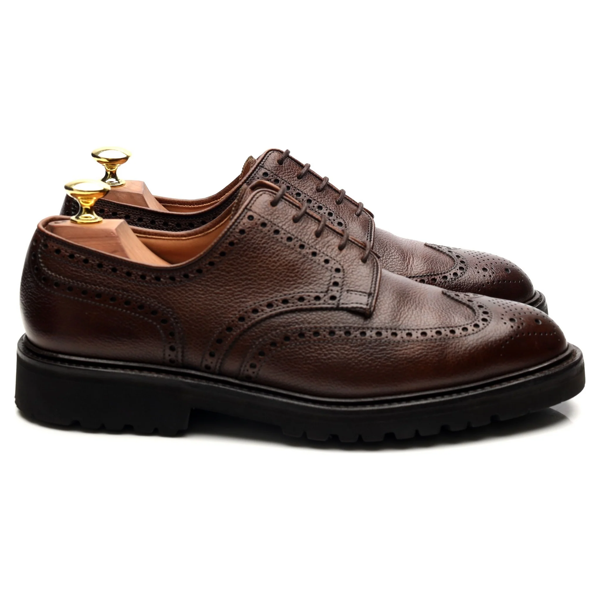 'Pembroke' Dark Brown Leather Derby Brogues UK 7 E - Image 6
