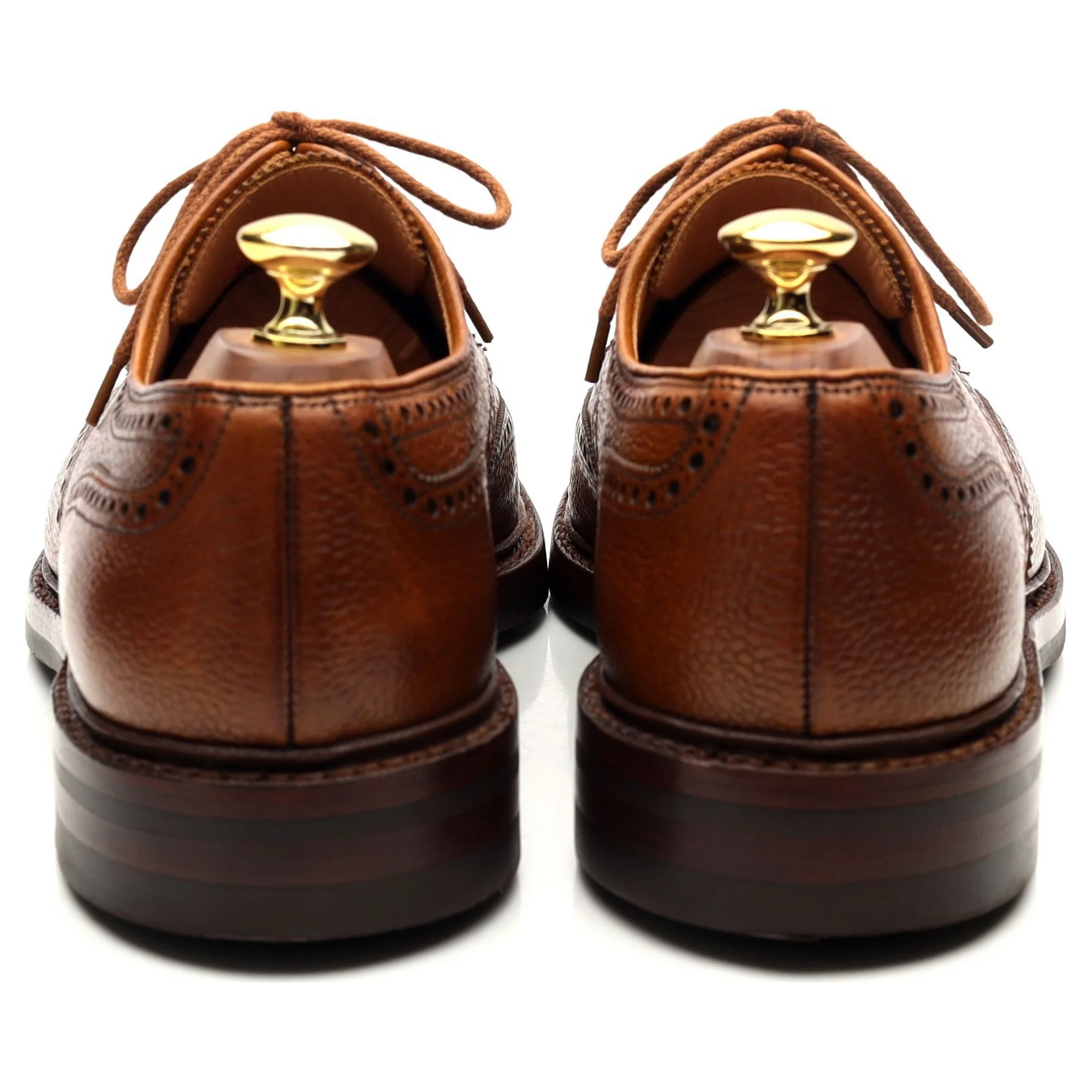 'Pembroke' Tan Brown Leather Derby Brogues UK 8 E - Image 4