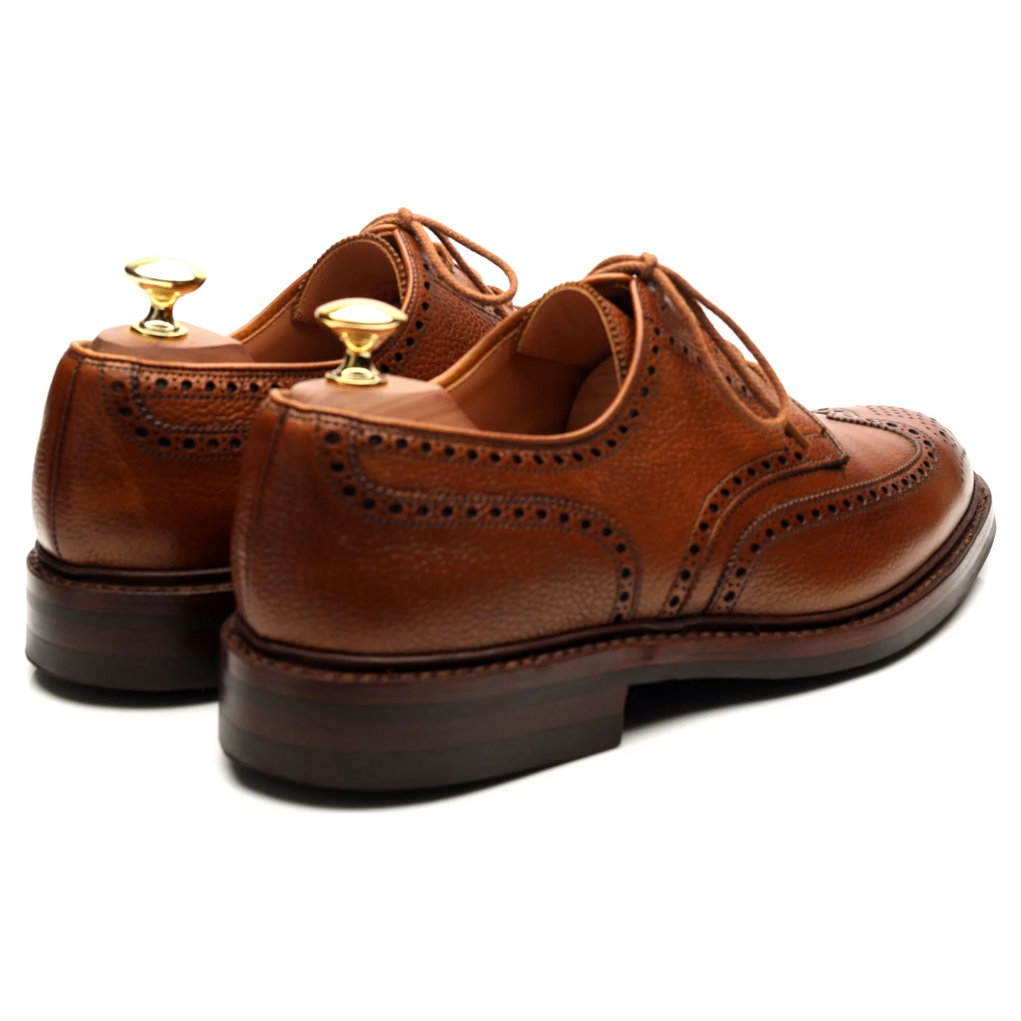'Pembroke' Tan Brown Leather Derby Brogues UK 8 E - Image 5
