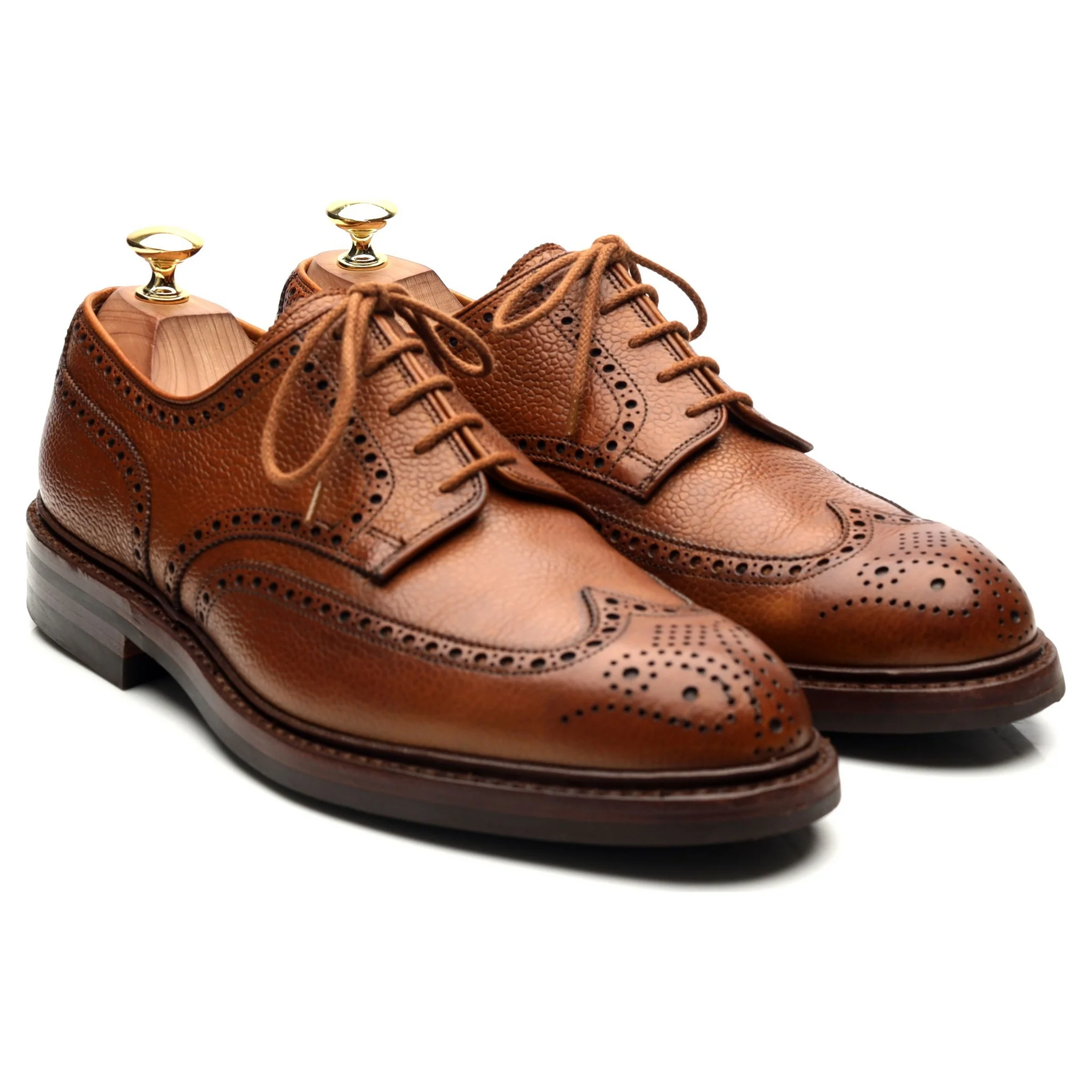 'Pembroke' Tan Brown Leather Derby Brogues UK 8 E - Image 7