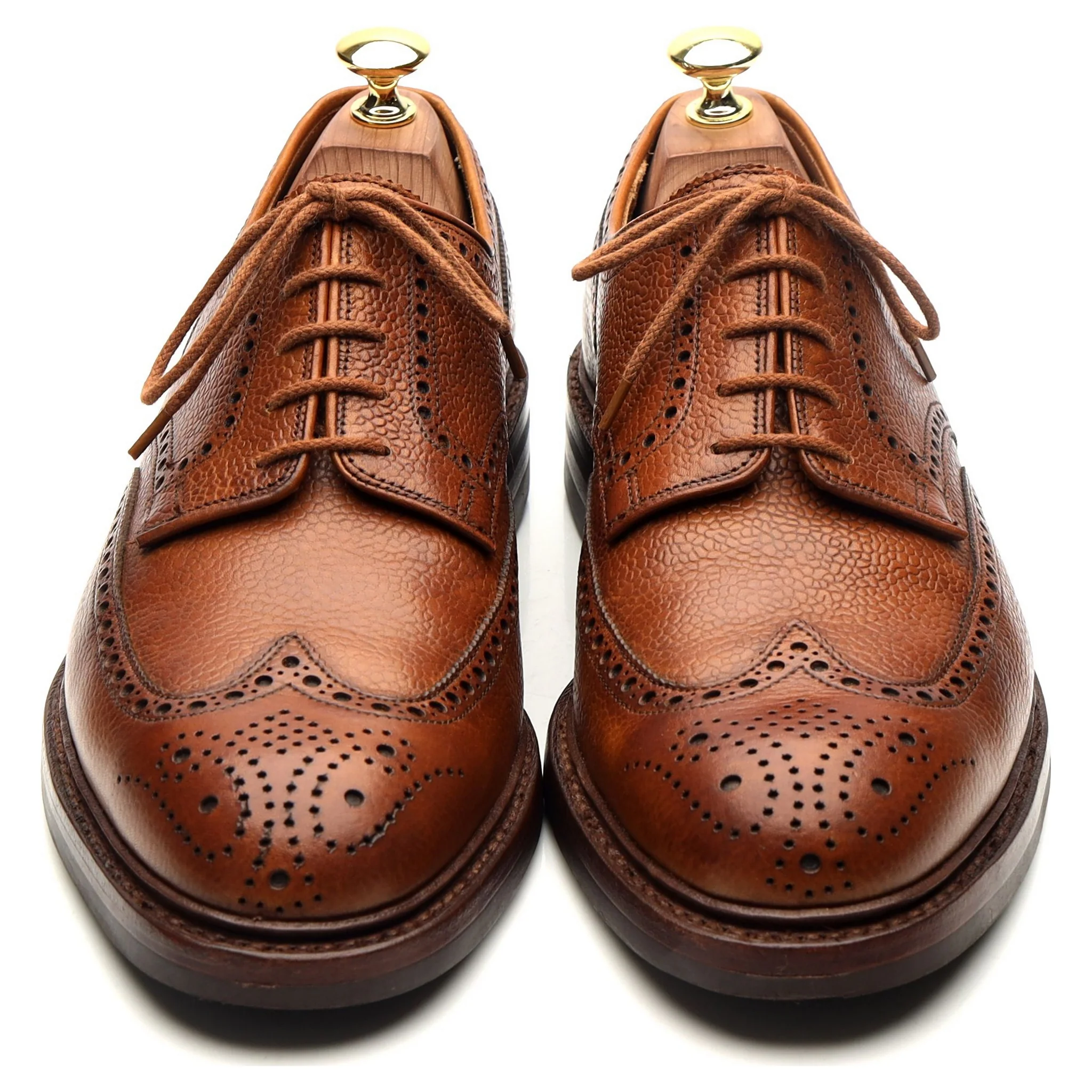 'Pembroke' Tan Brown Leather Derby Brogues UK 8 E - Image 9