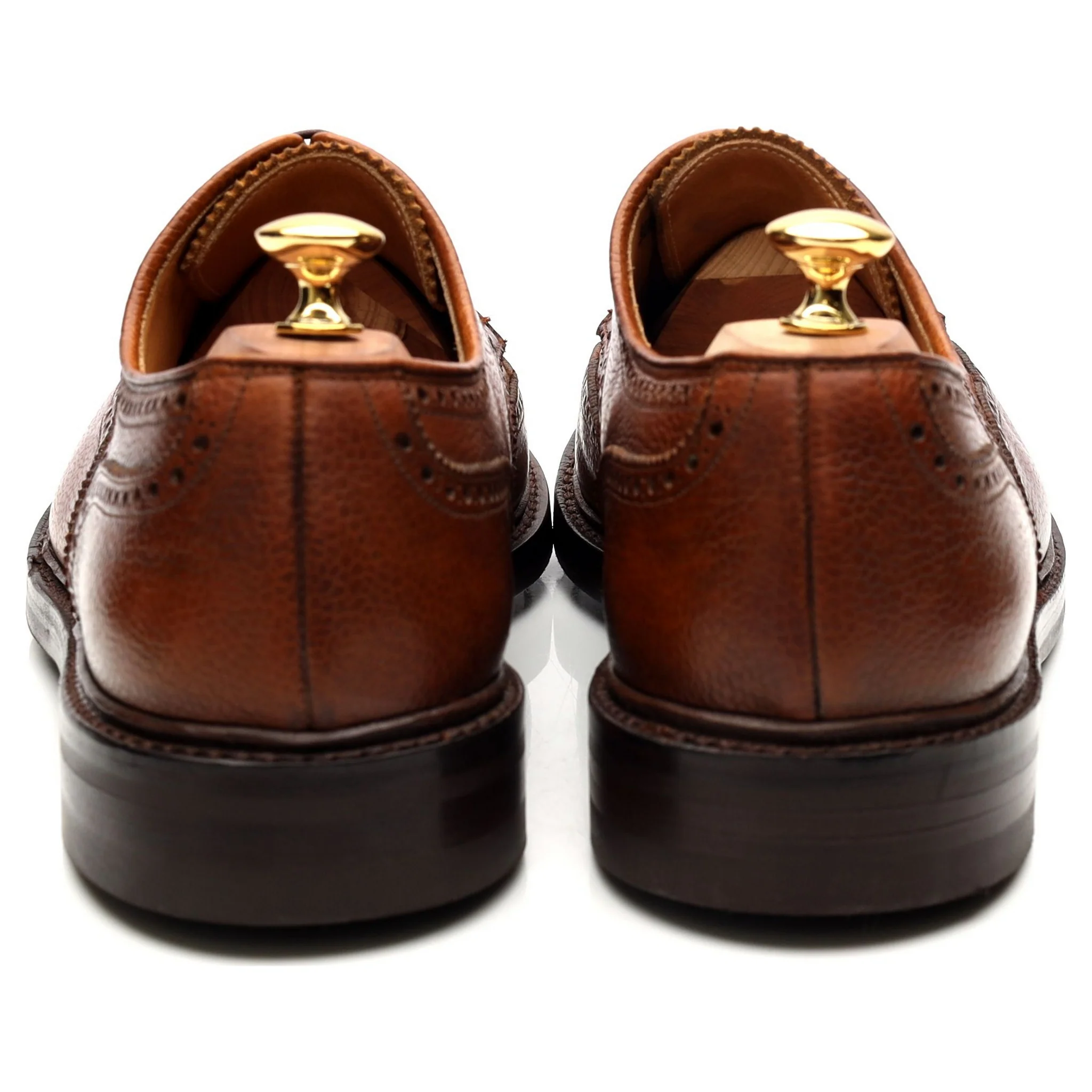 'Pembroke' Tan Brown Leather Derby Brogues UK 11 E - Image 4