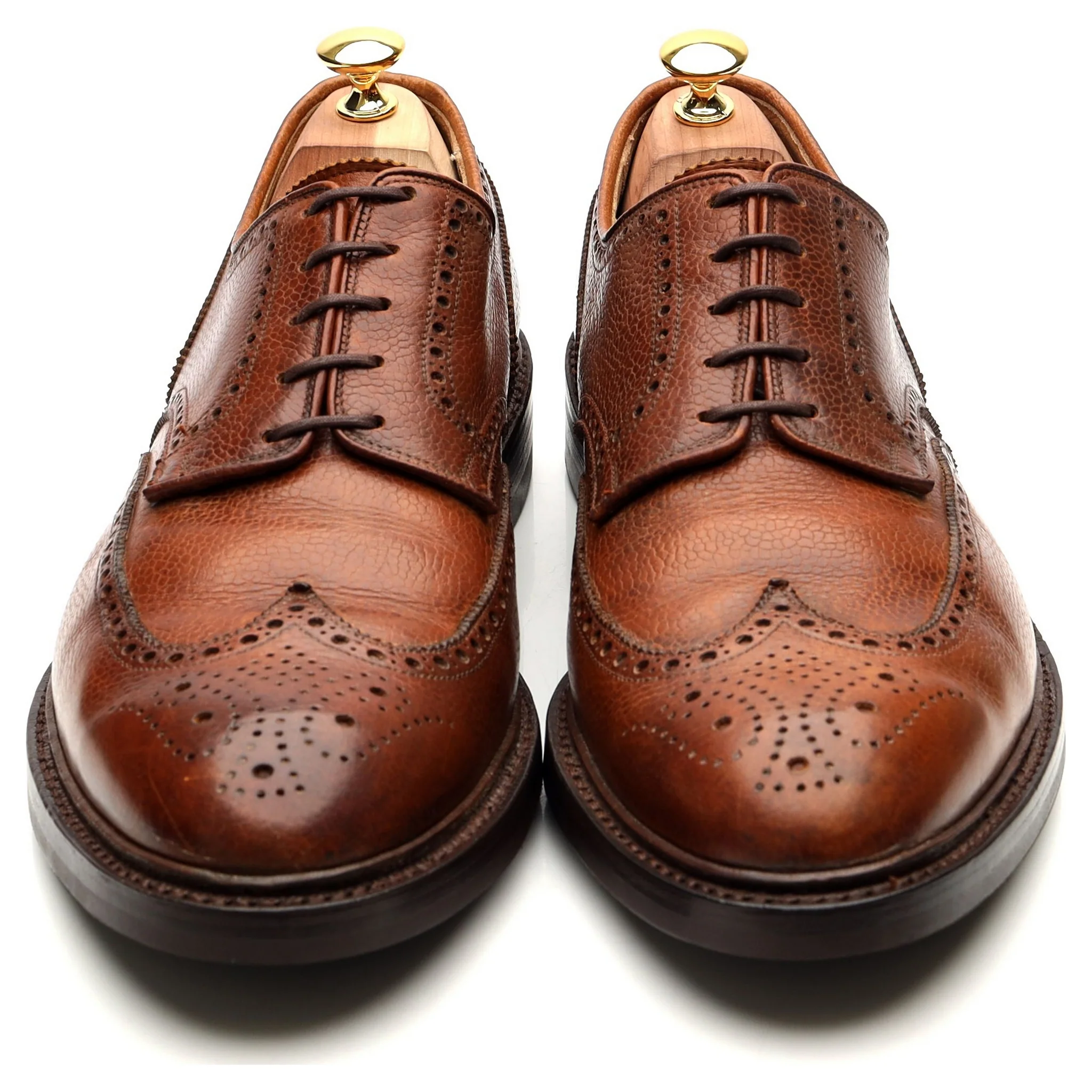 'Pembroke' Tan Brown Leather Derby Brogues UK 11 E - Image 9