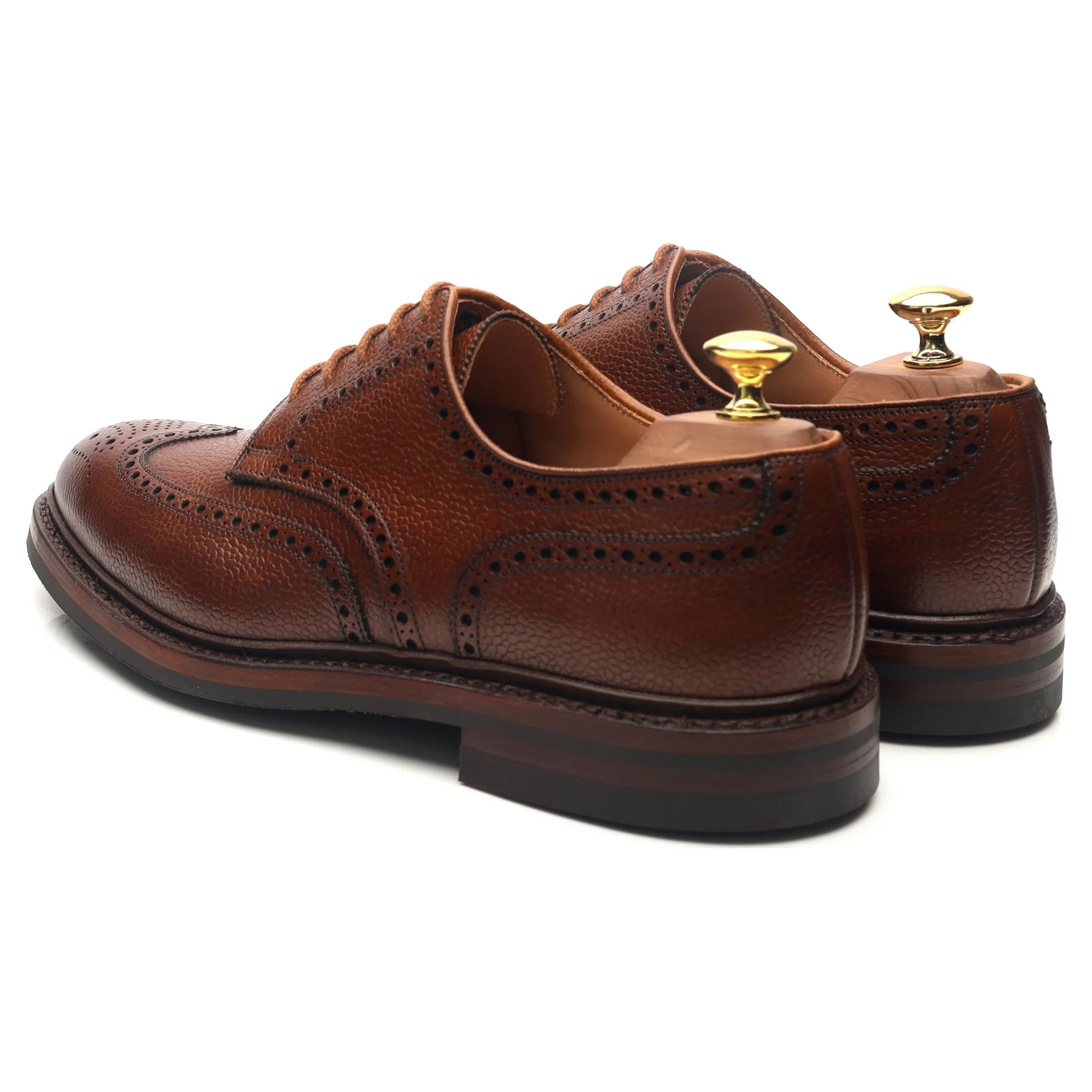 'Pembroke' Tan Brown Leather Derby Brogues UK 8.5 E - Image 3