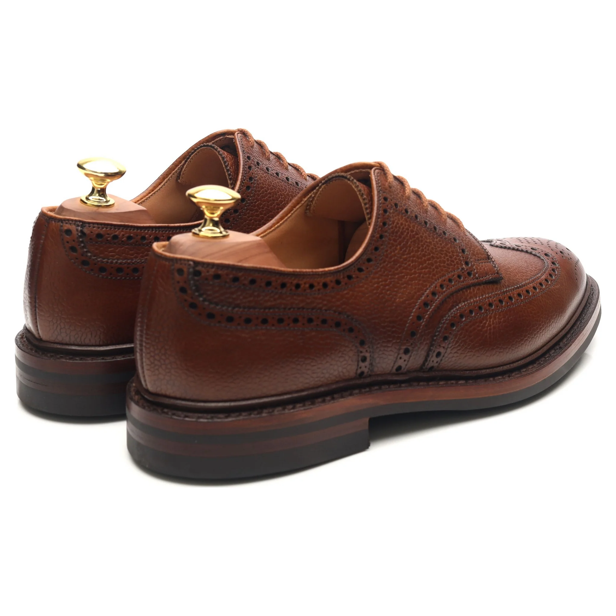 'Pembroke' Tan Brown Leather Derby Brogues UK 8.5 E - Image 5