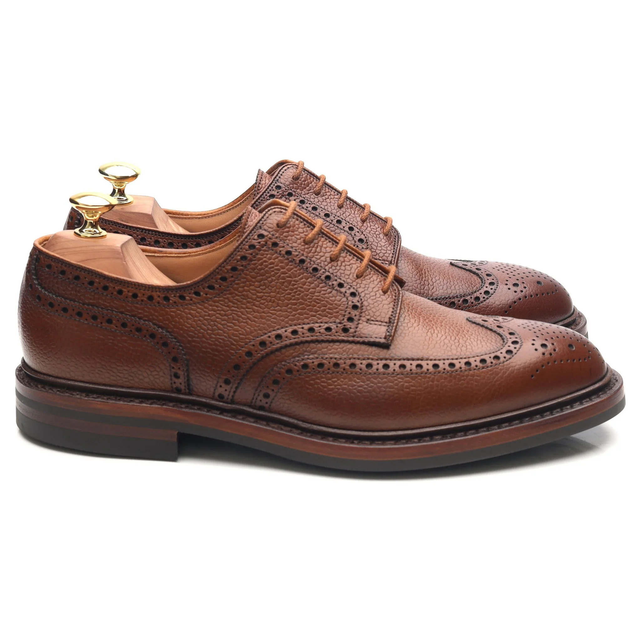 'Pembroke' Tan Brown Leather Derby Brogues UK 8.5 E - Image 6