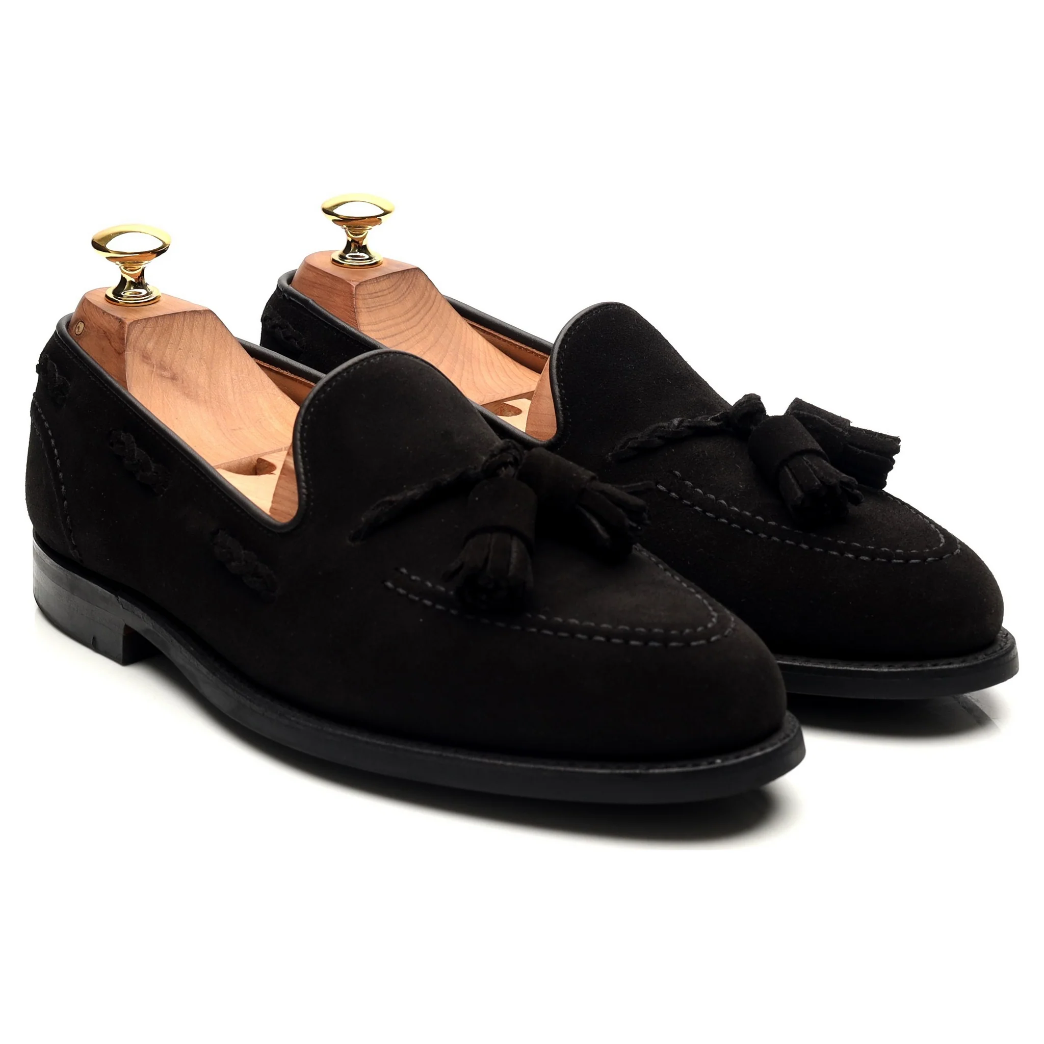 Anglo Italian 'Studridge' Black Suede Tassel Loafers UK 6 E - Image 7
