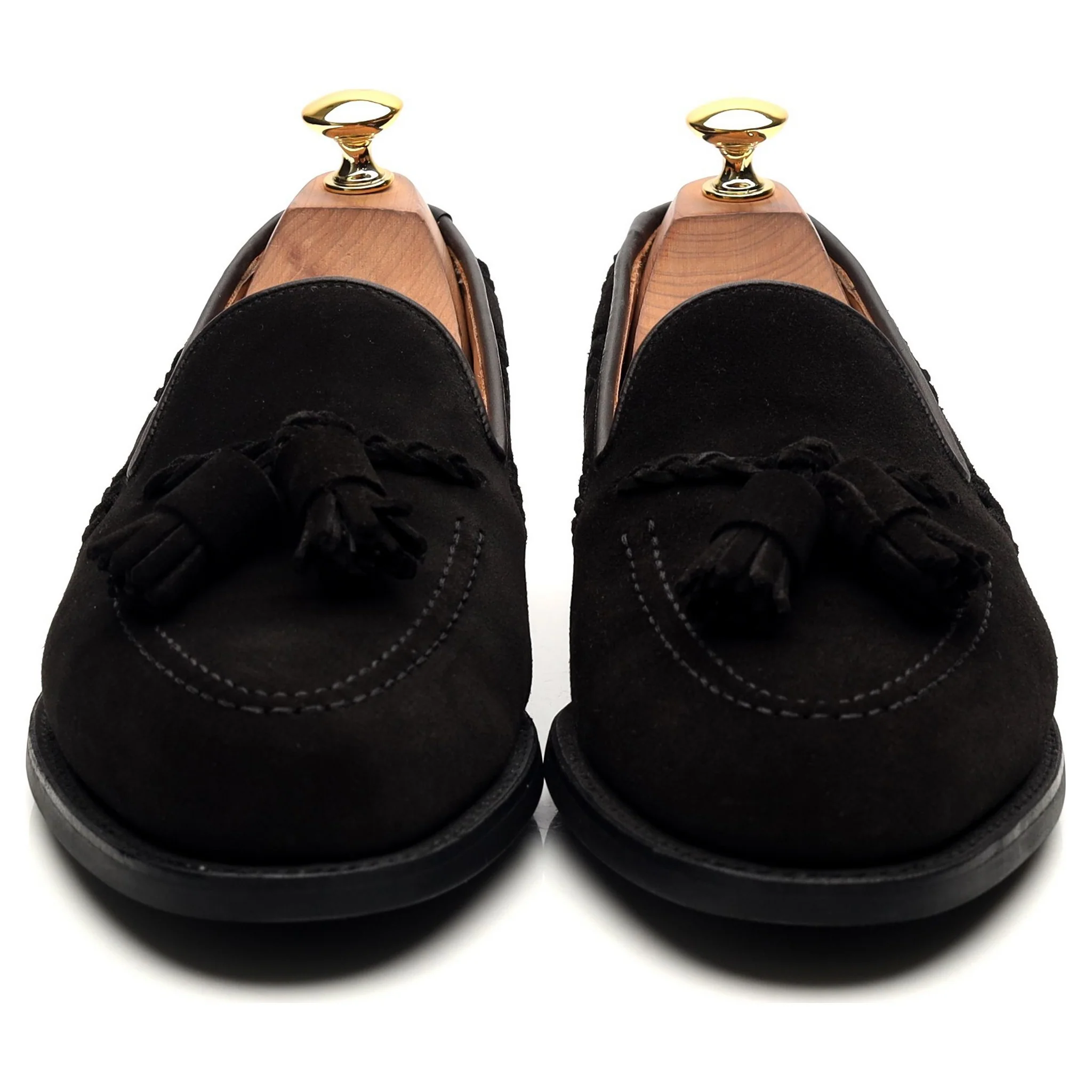 Anglo Italian 'Studridge' Black Suede Tassel Loafers UK 6 E - Image 8
