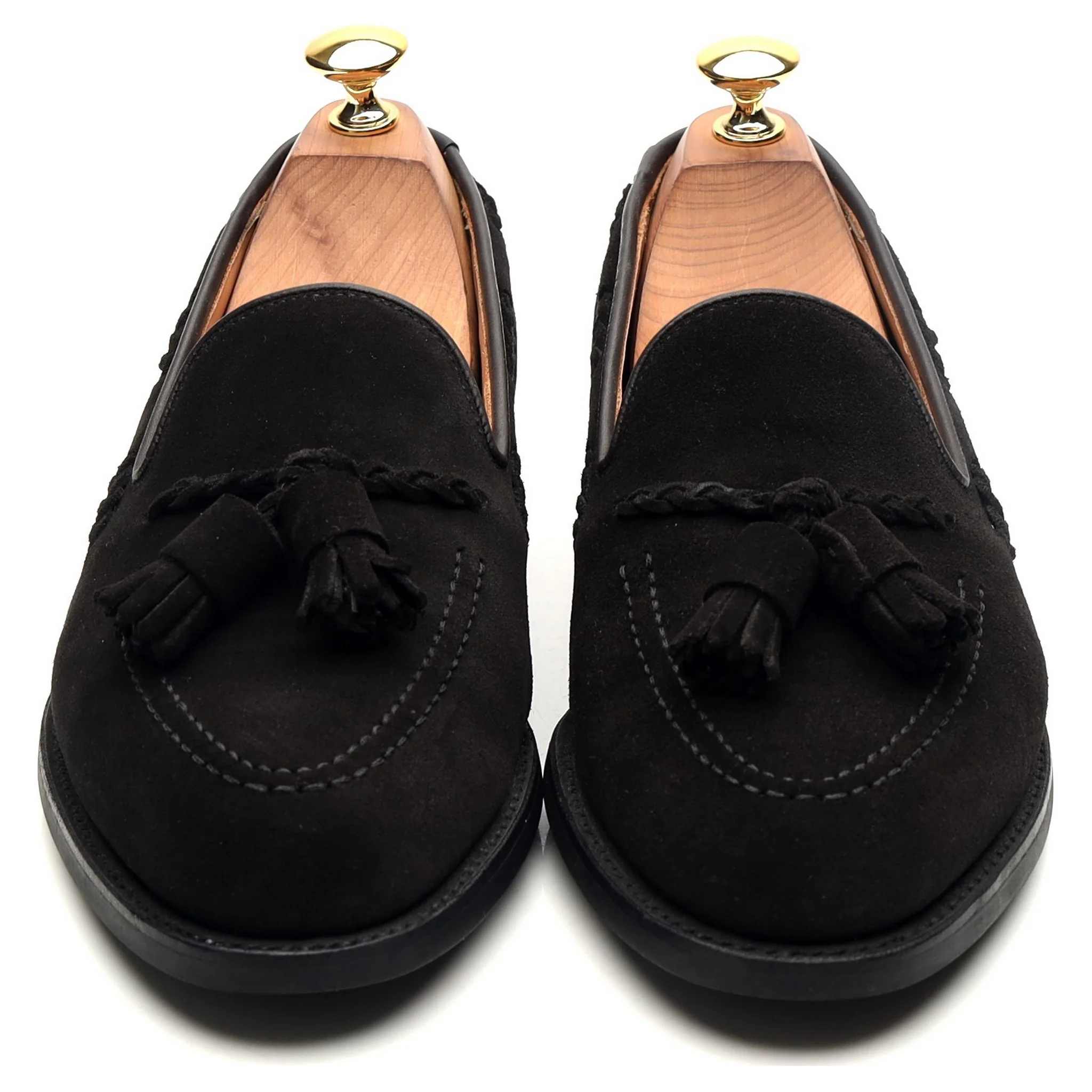 Anglo Italian 'Studridge' Black Suede Tassel Loafers UK 6 E - Image 9