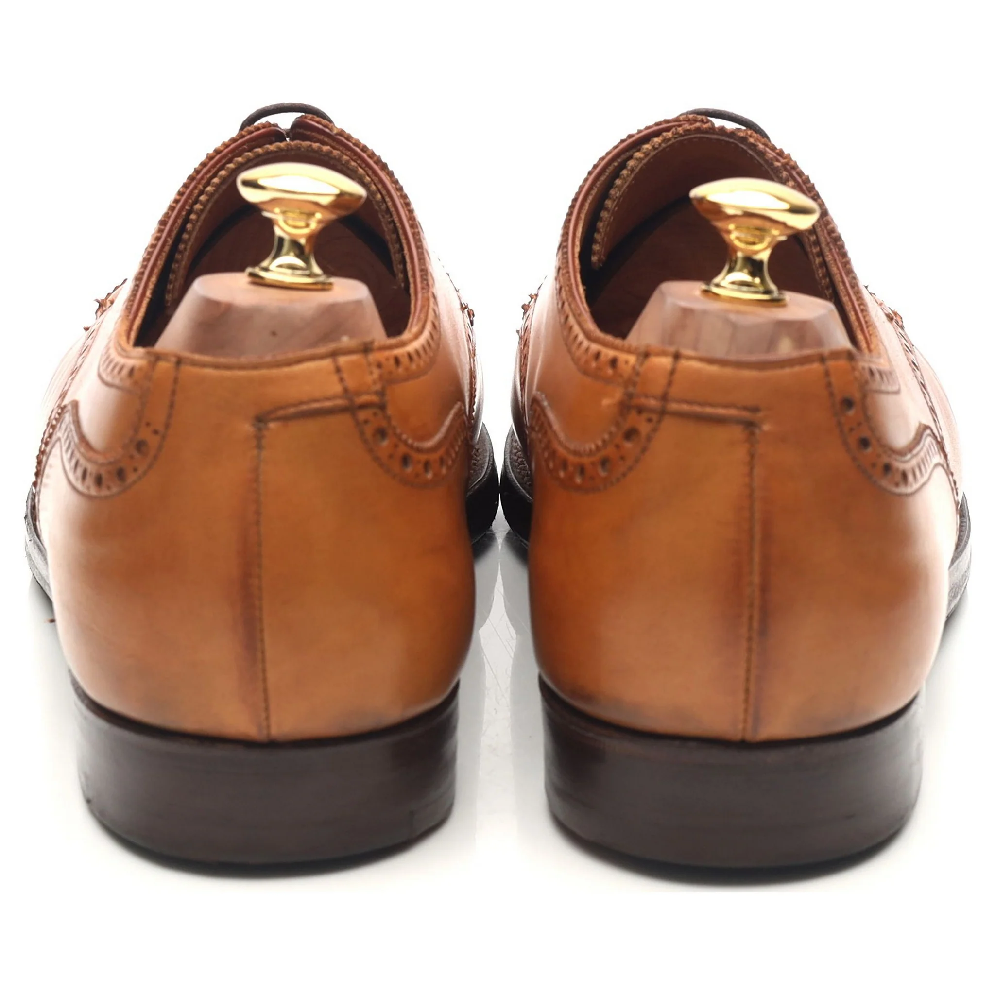 'Wein' Tan Brown Leather Apron Derby Brogues UK 10 E - Image 4