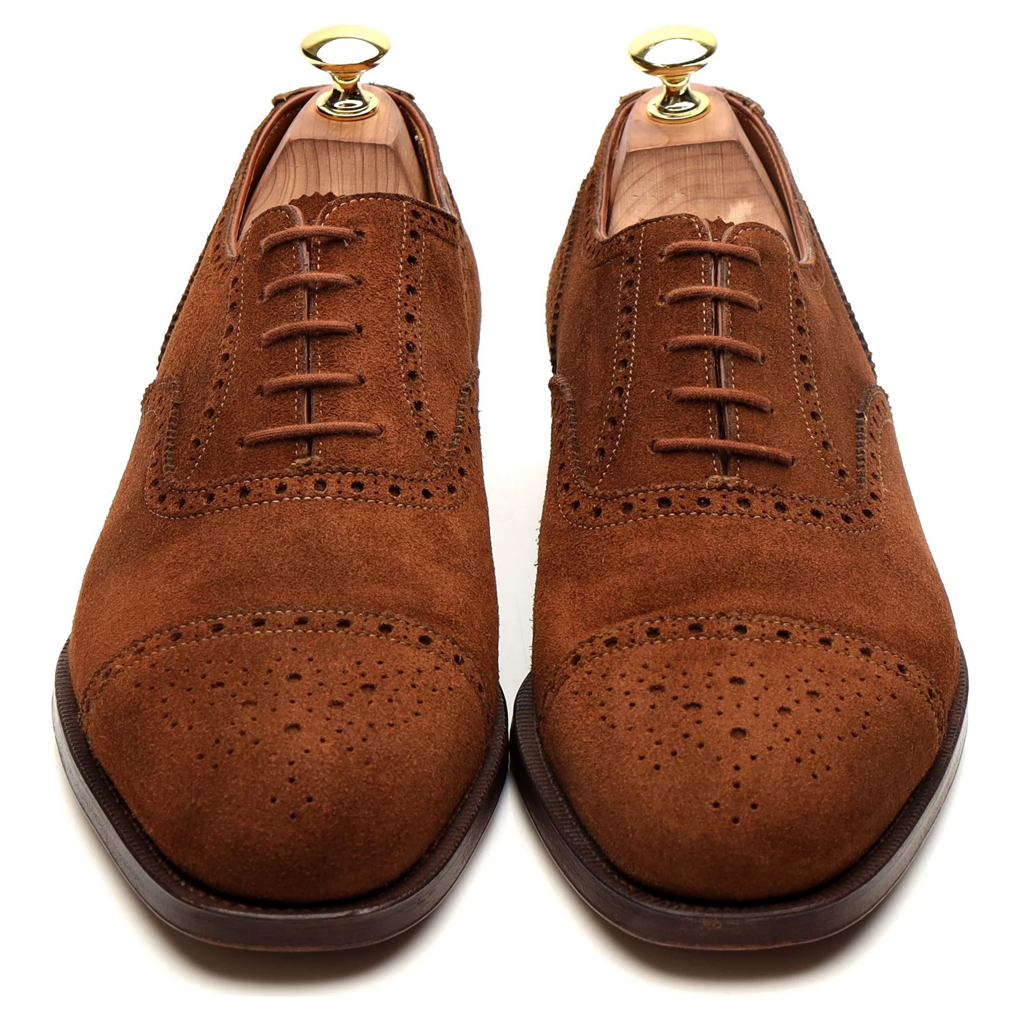 'Westminster' Tan Brown Suede Oxford Semi Brogues UK 8.5 E - Image 9