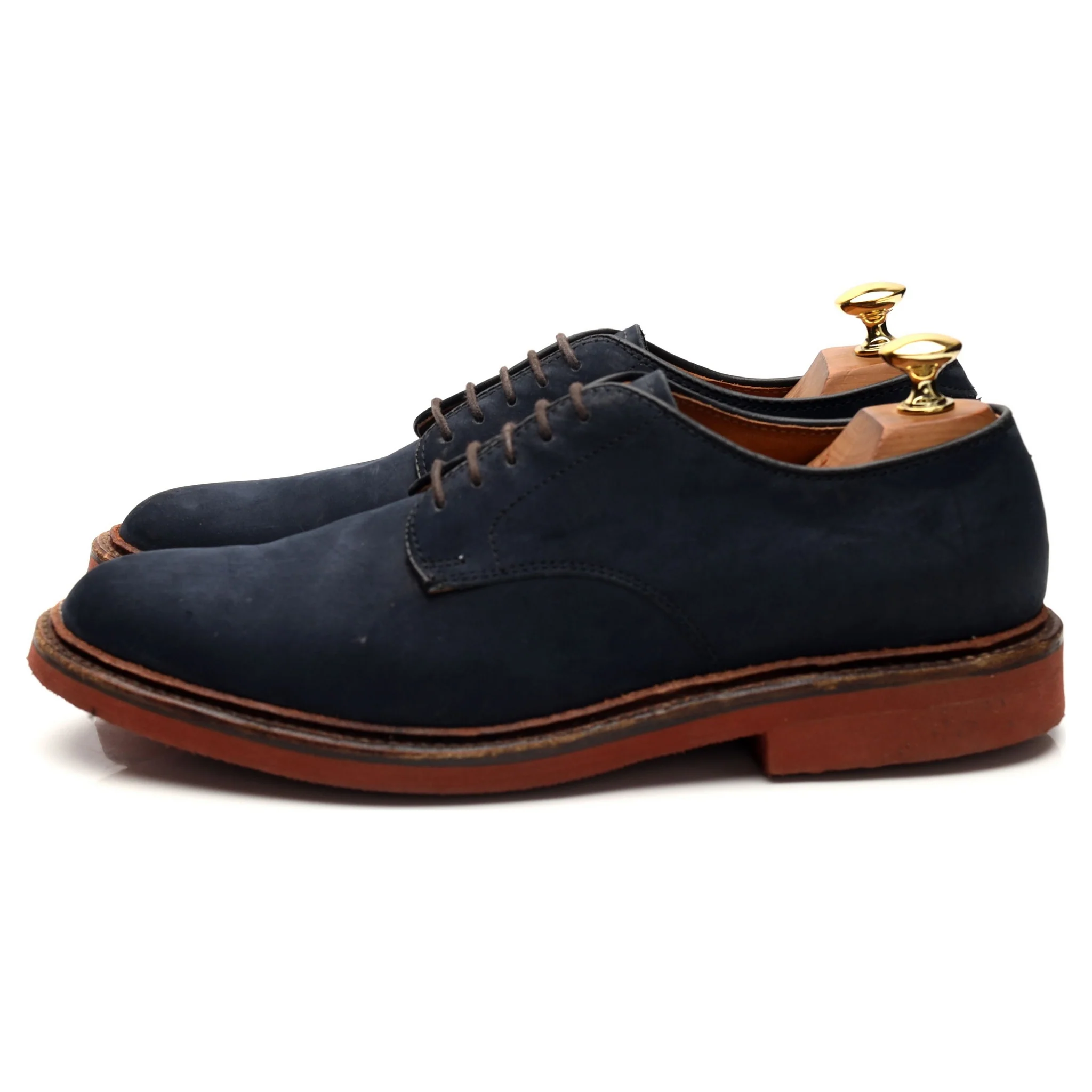 'D1413' Navy Blue Nubuck Leather Derby UK 6.5 US 7.5 D - Image 3