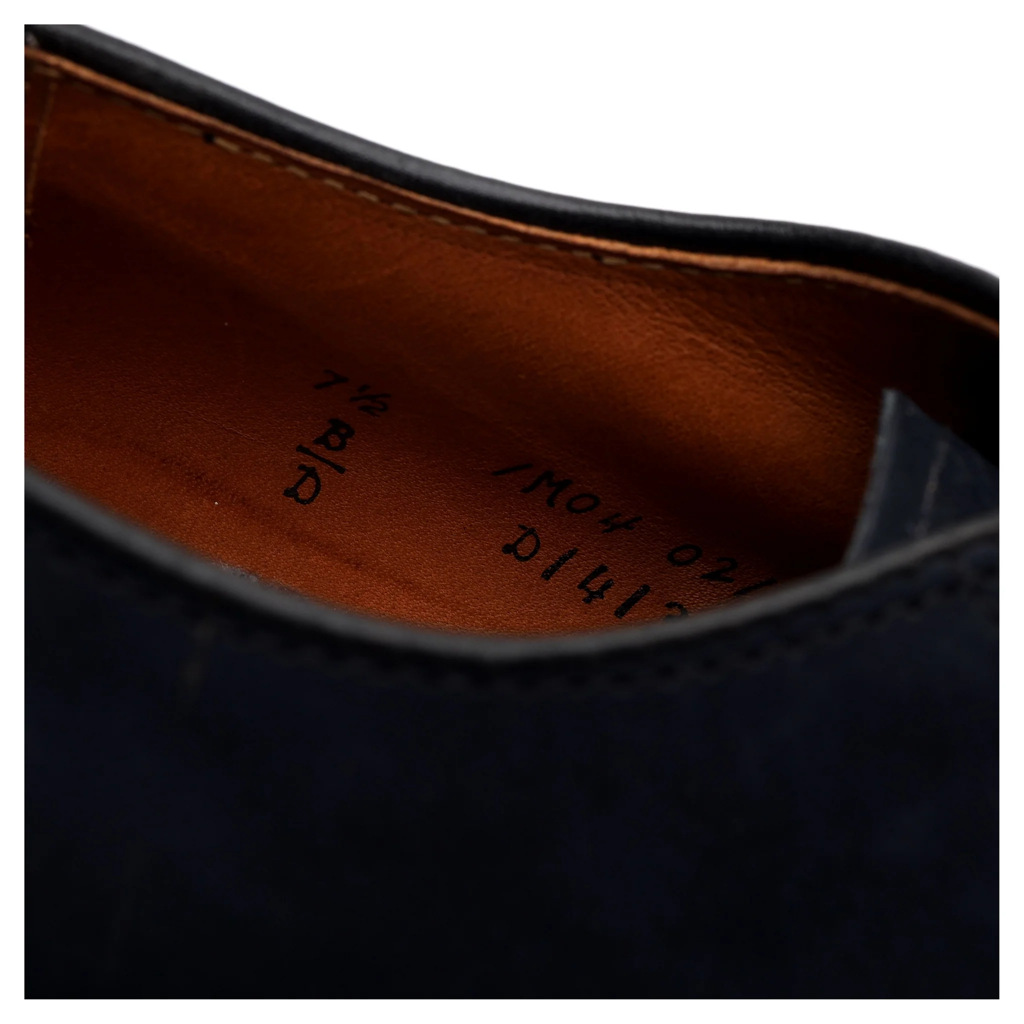 'D1413' Navy Blue Nubuck Leather Derby UK 6.5 US 7.5 D - Image 7