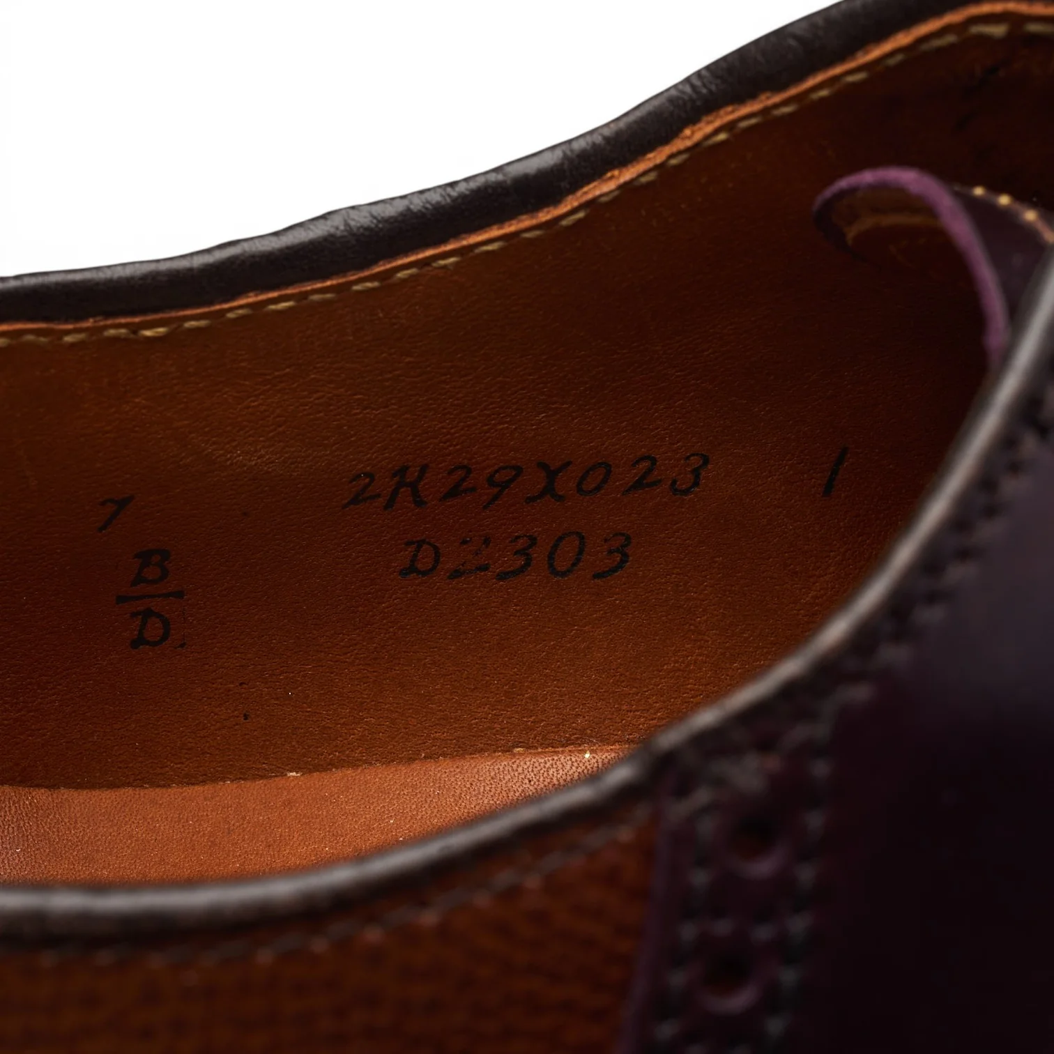 'D2303' Burgundy Cordovan & Brown Grain Leather Saddle Oxford UK 6.5 US 7 D - Image 7