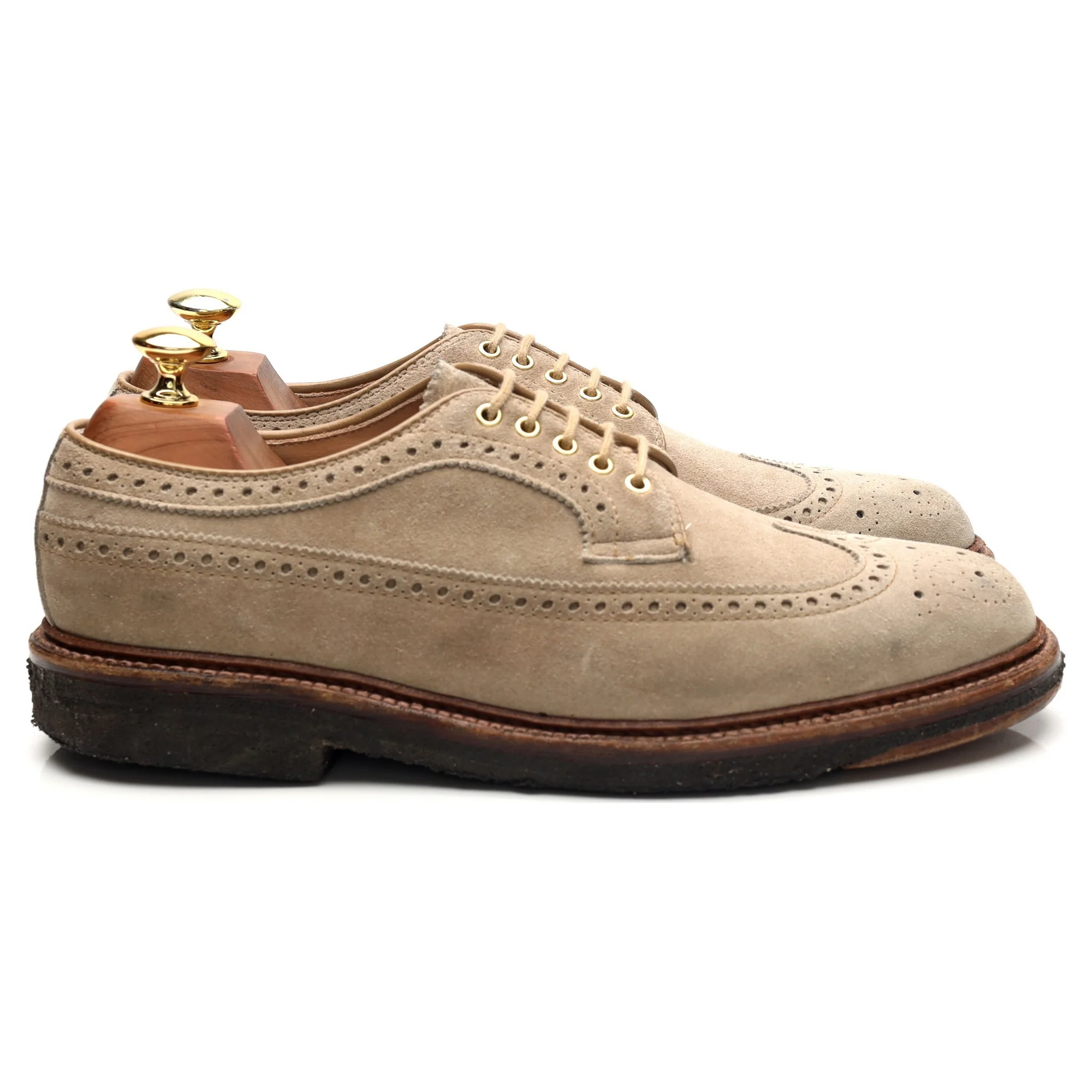'D3609' Milkshake Beige Suede Derby Brogues UK 6.5 US 7.5 D