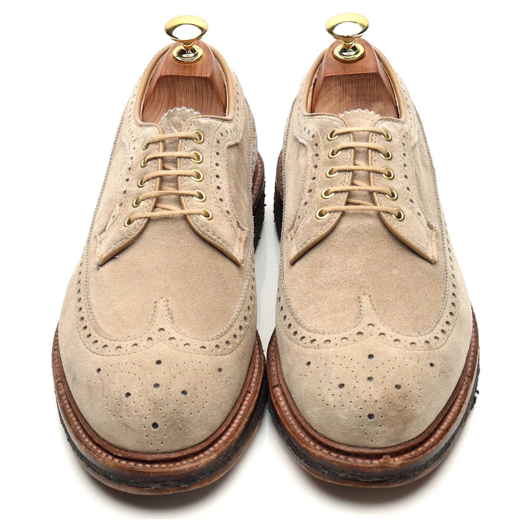 'D3609' Milkshake Beige Suede Derby Brogues UK 6.5 US 7.5 D - Image 2