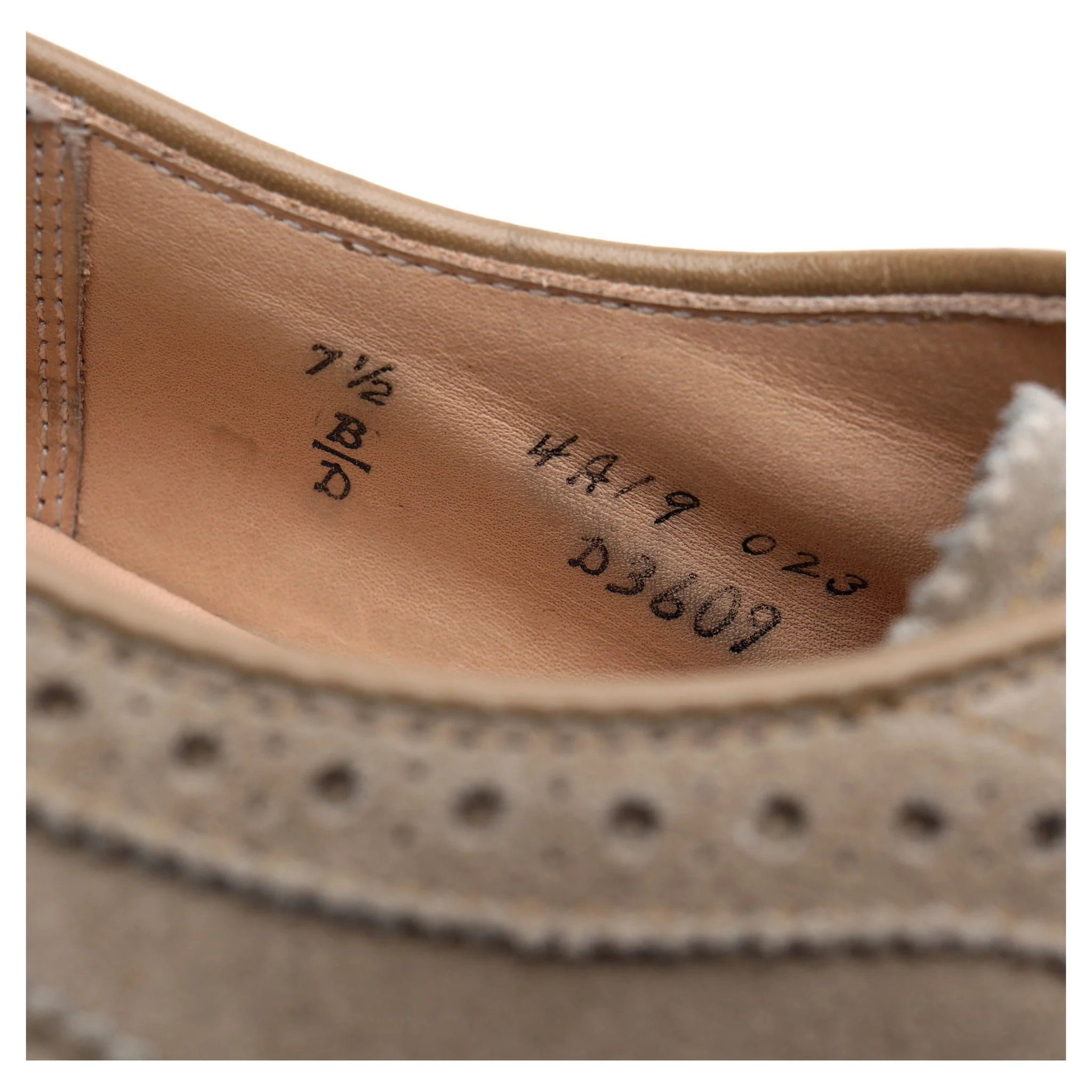 'D3609' Milkshake Beige Suede Derby Brogues UK 6.5 US 7.5 D - Image 7