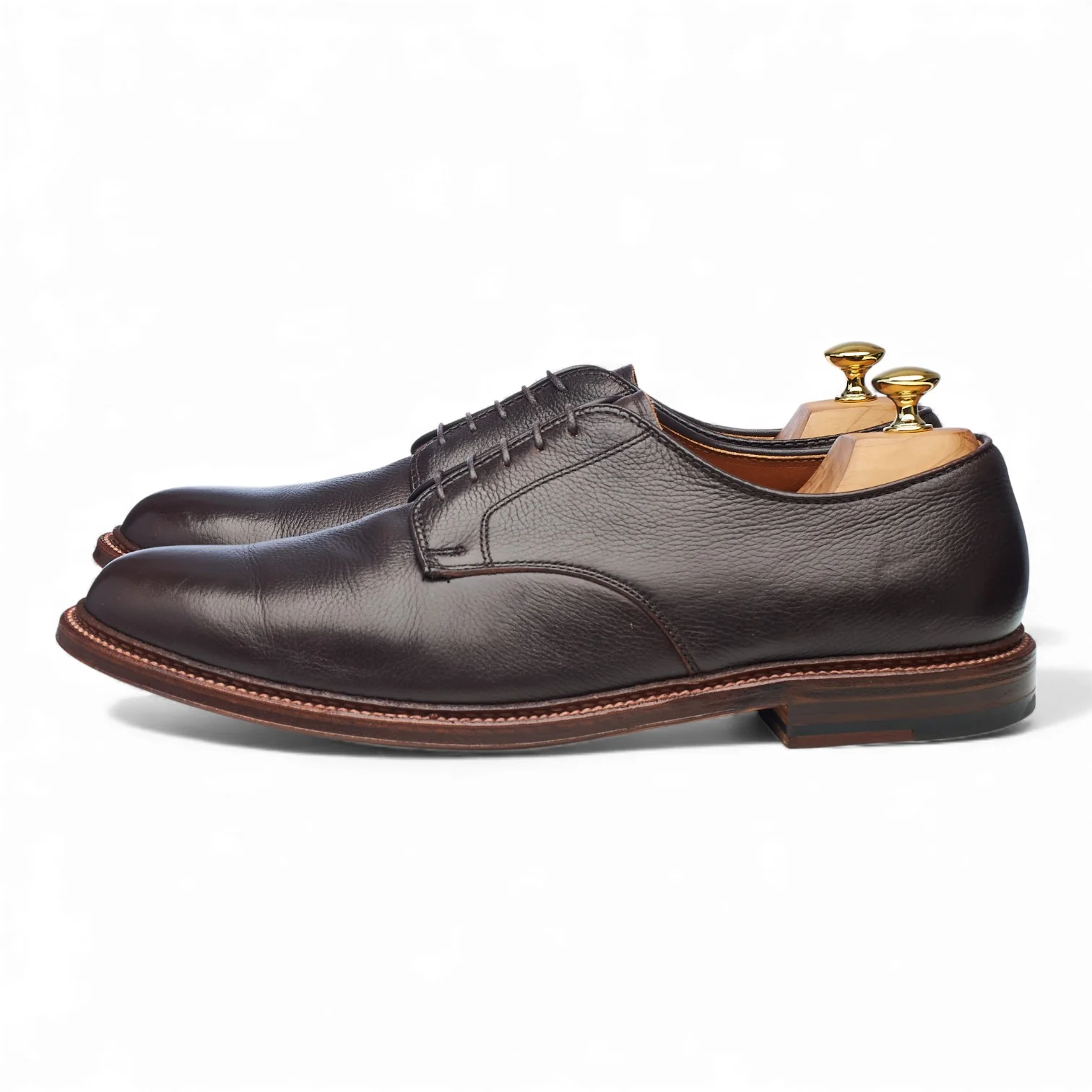 'D7405' Dark Brown Grain Leather Derby UK 11.5 US 12 D - Image 3
