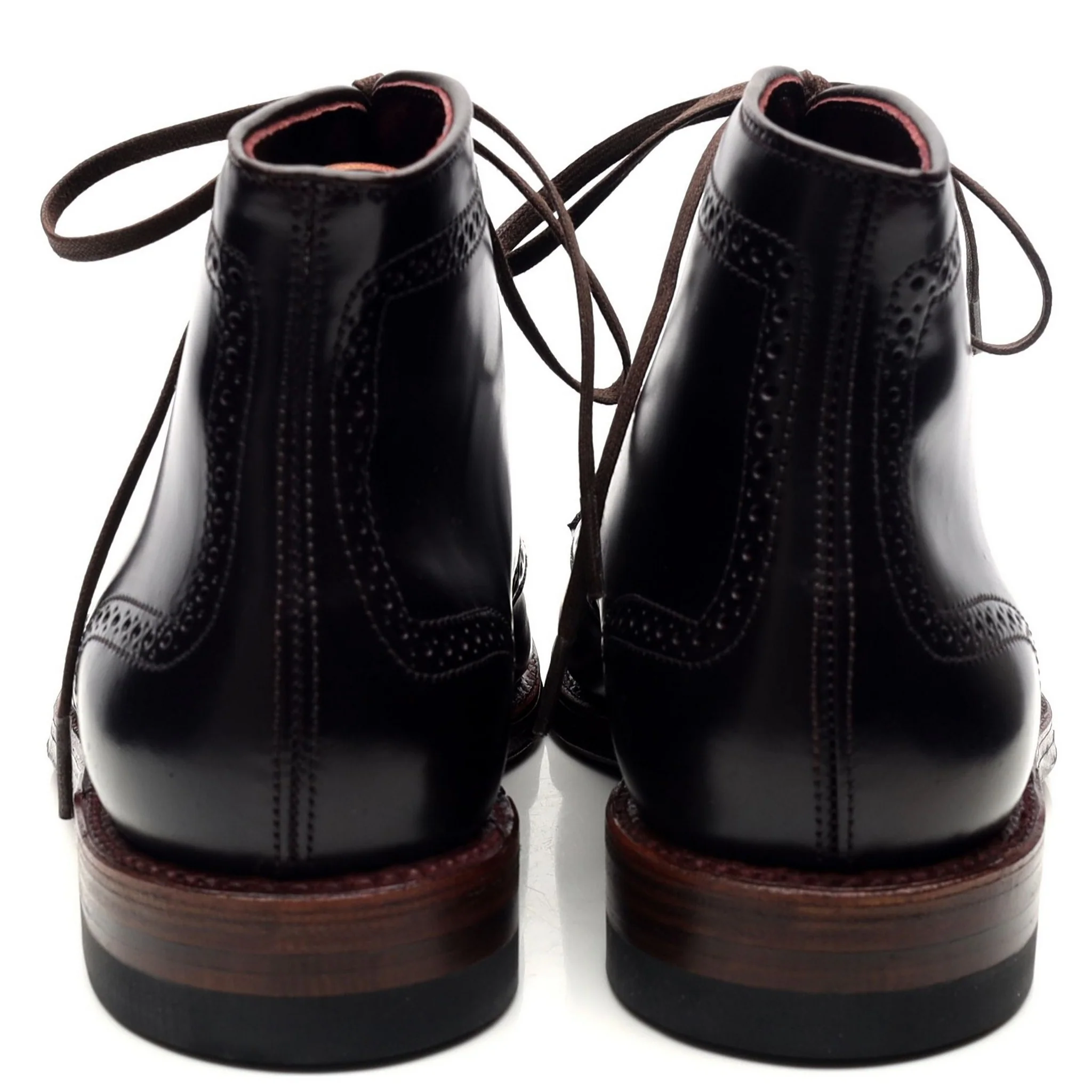 'D9842H' Burgundy Cordovan Leather Boots UK 6.5 US 7 E - Image 4