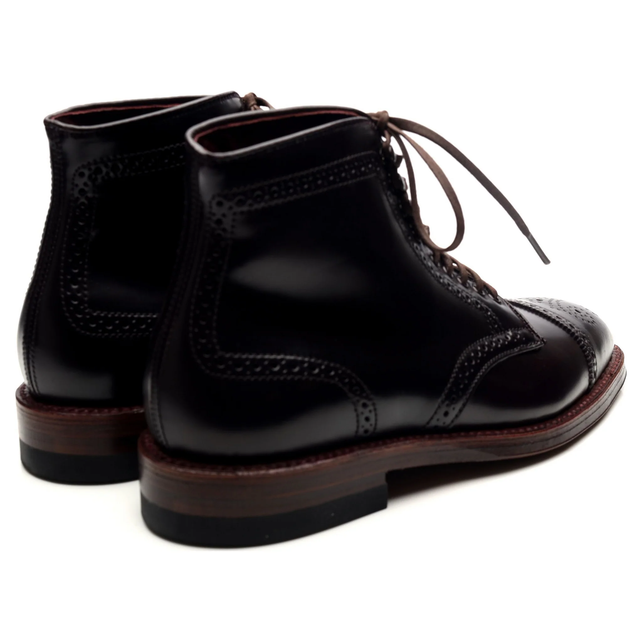 'D9842H' Burgundy Cordovan Leather Boots UK 6.5 US 7 E - Image 5