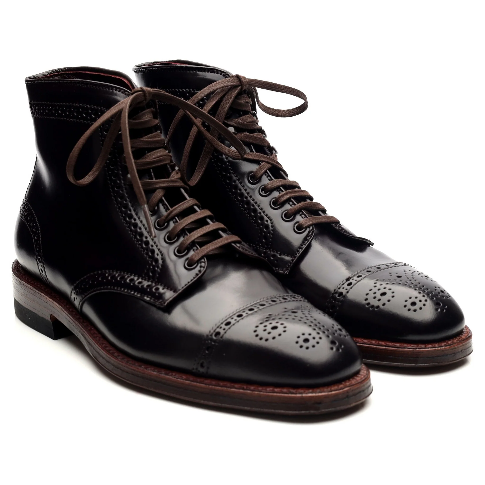 'D9842H' Burgundy Cordovan Leather Boots UK 6.5 US 7 E - Image 7