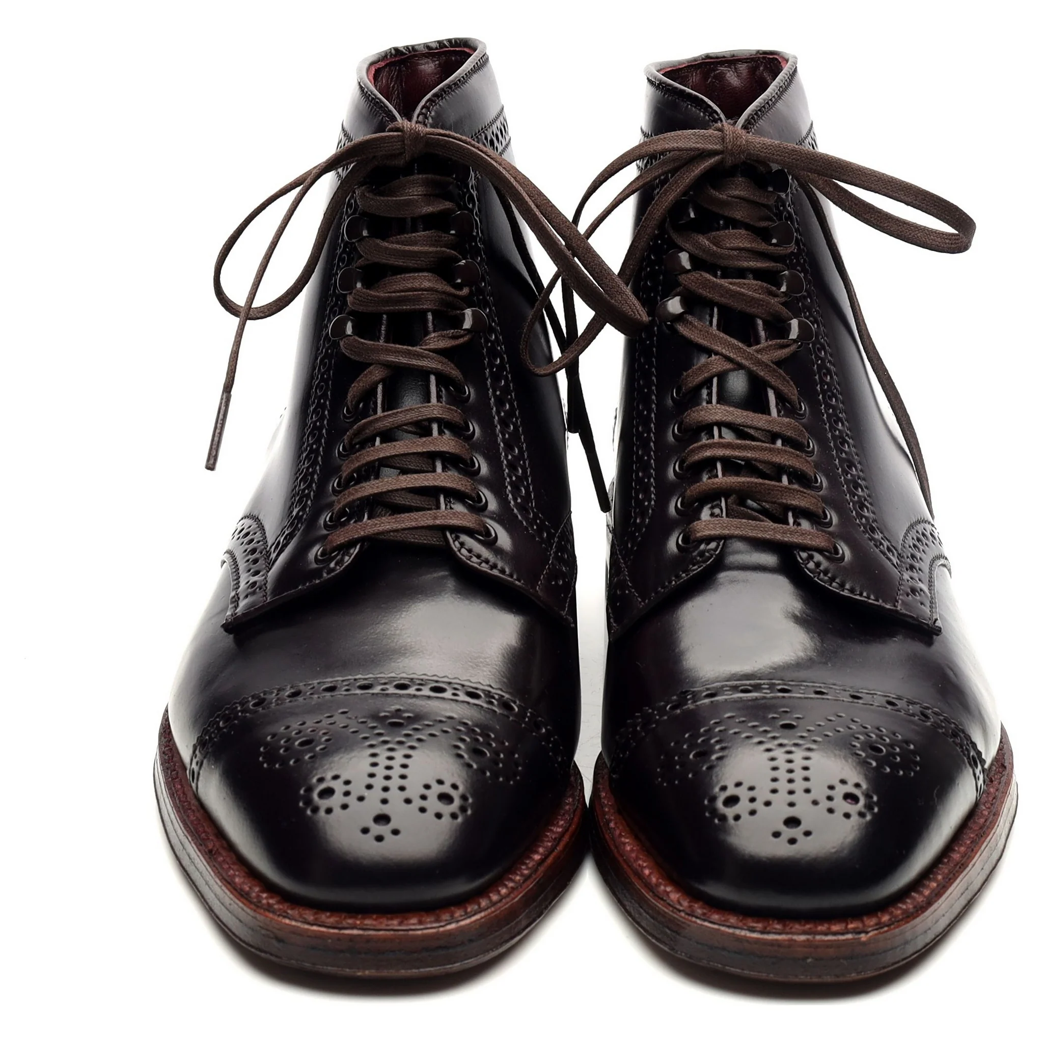 'D9842H' Burgundy Cordovan Leather Boots UK 6.5 US 7 E - Image 9