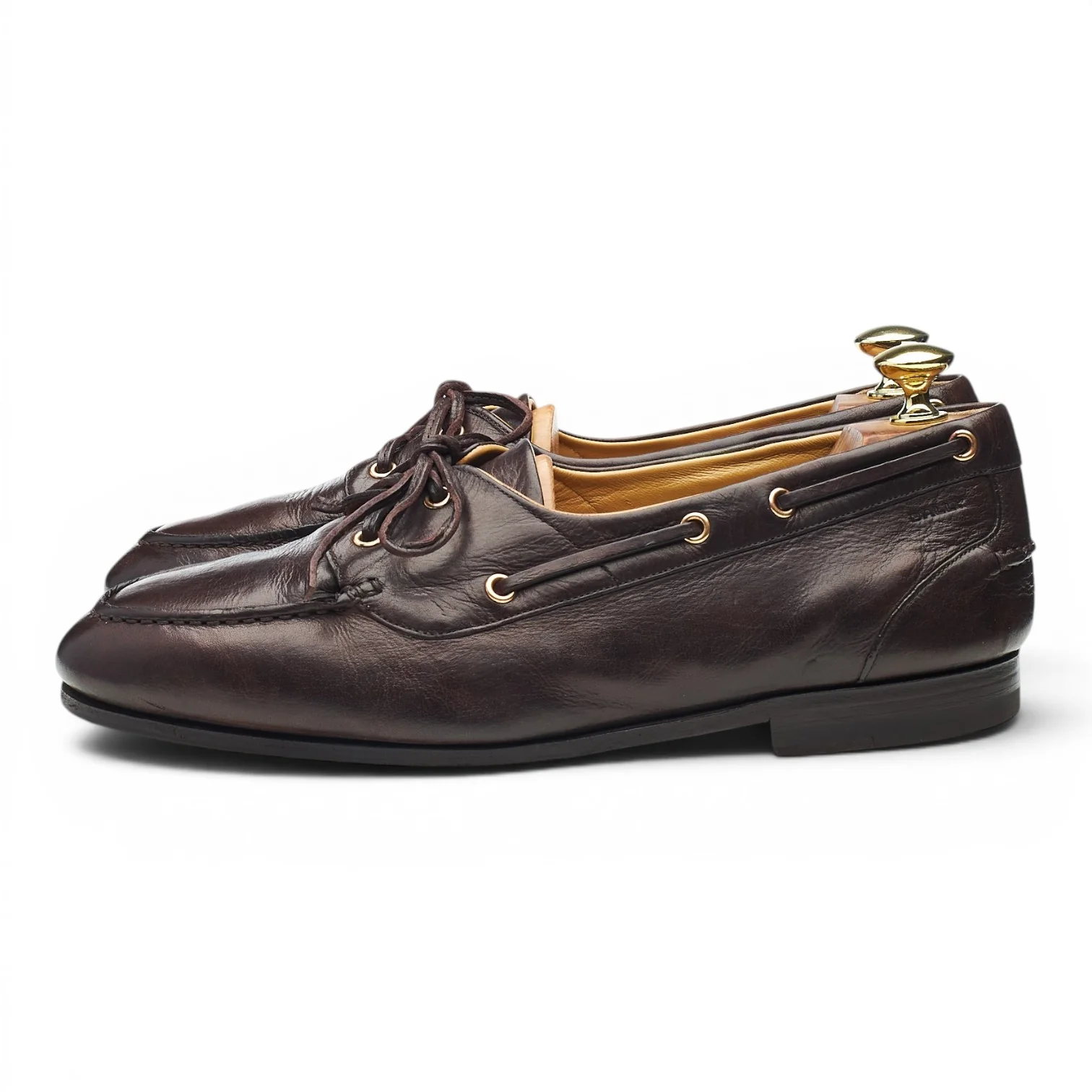 'Pathy' Dark Brown Leather Boat Shoes UK 7 - Image 3