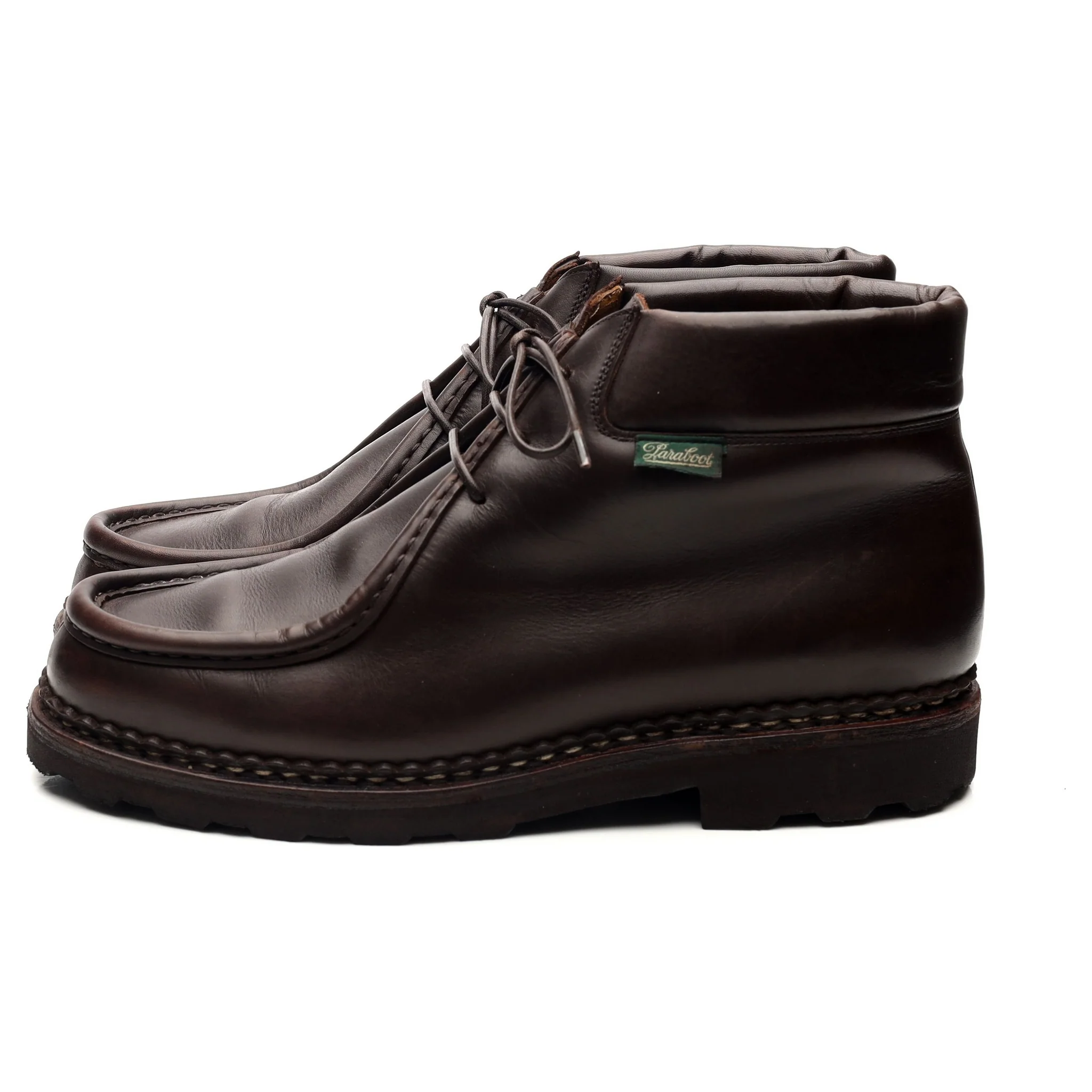 Dark Brown Leather Apron Boots UK 8 F - Image 2