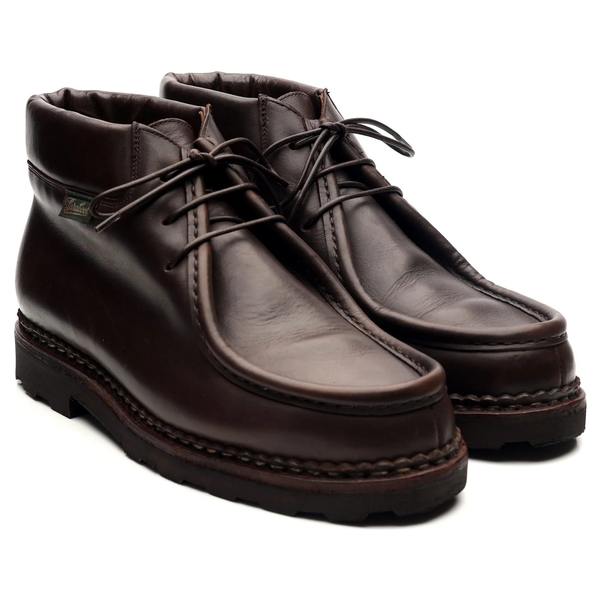 Dark Brown Leather Apron Boots UK 8 F - Image 7