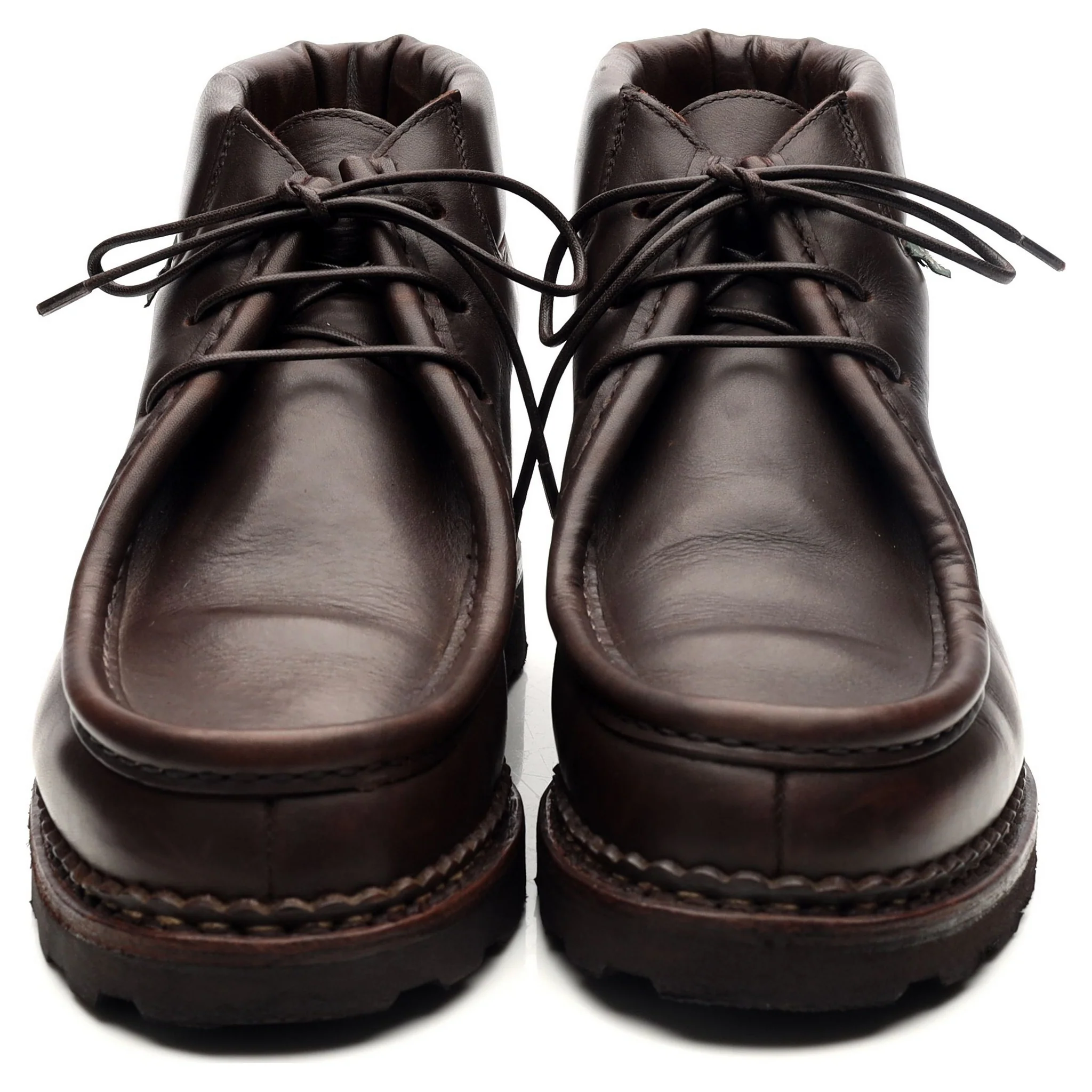 Dark Brown Leather Apron Boots UK 8 F - Image 8