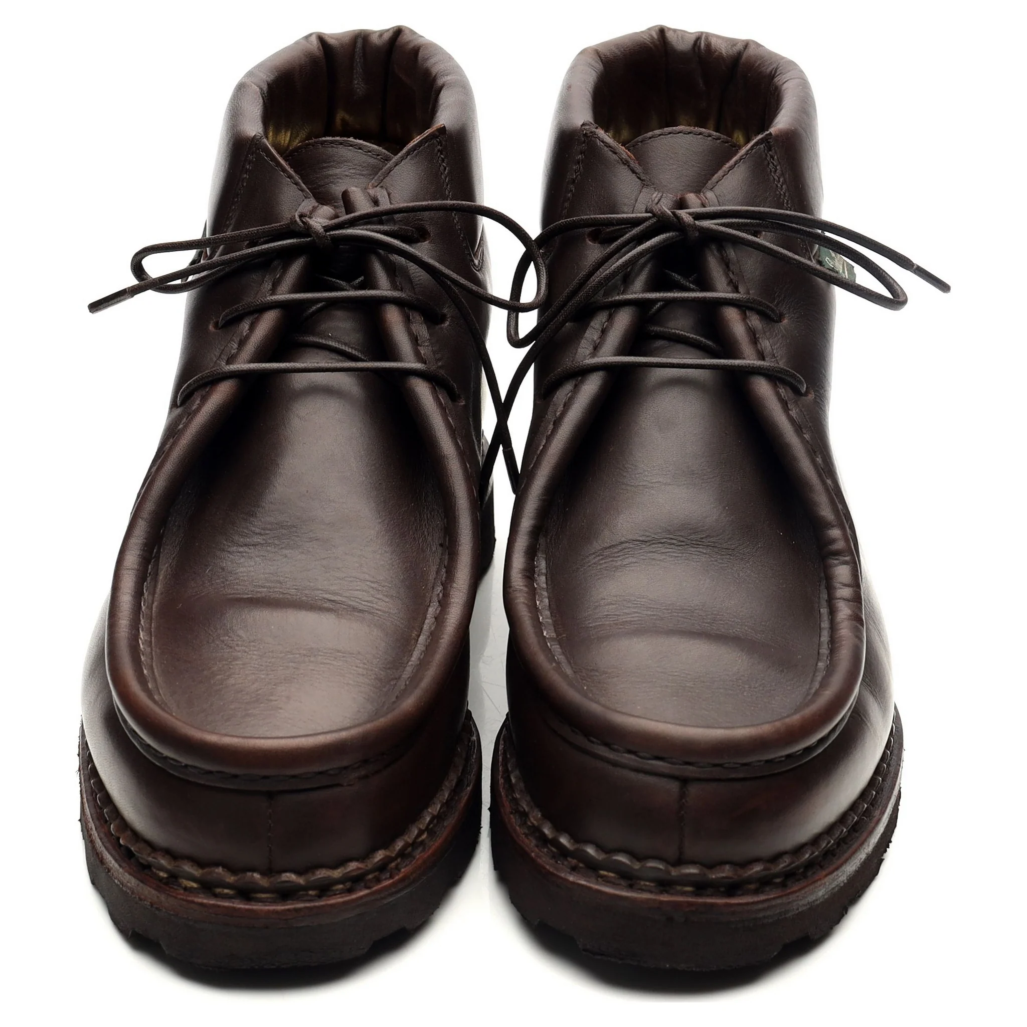 Dark Brown Leather Apron Boots UK 8 F - Image 9