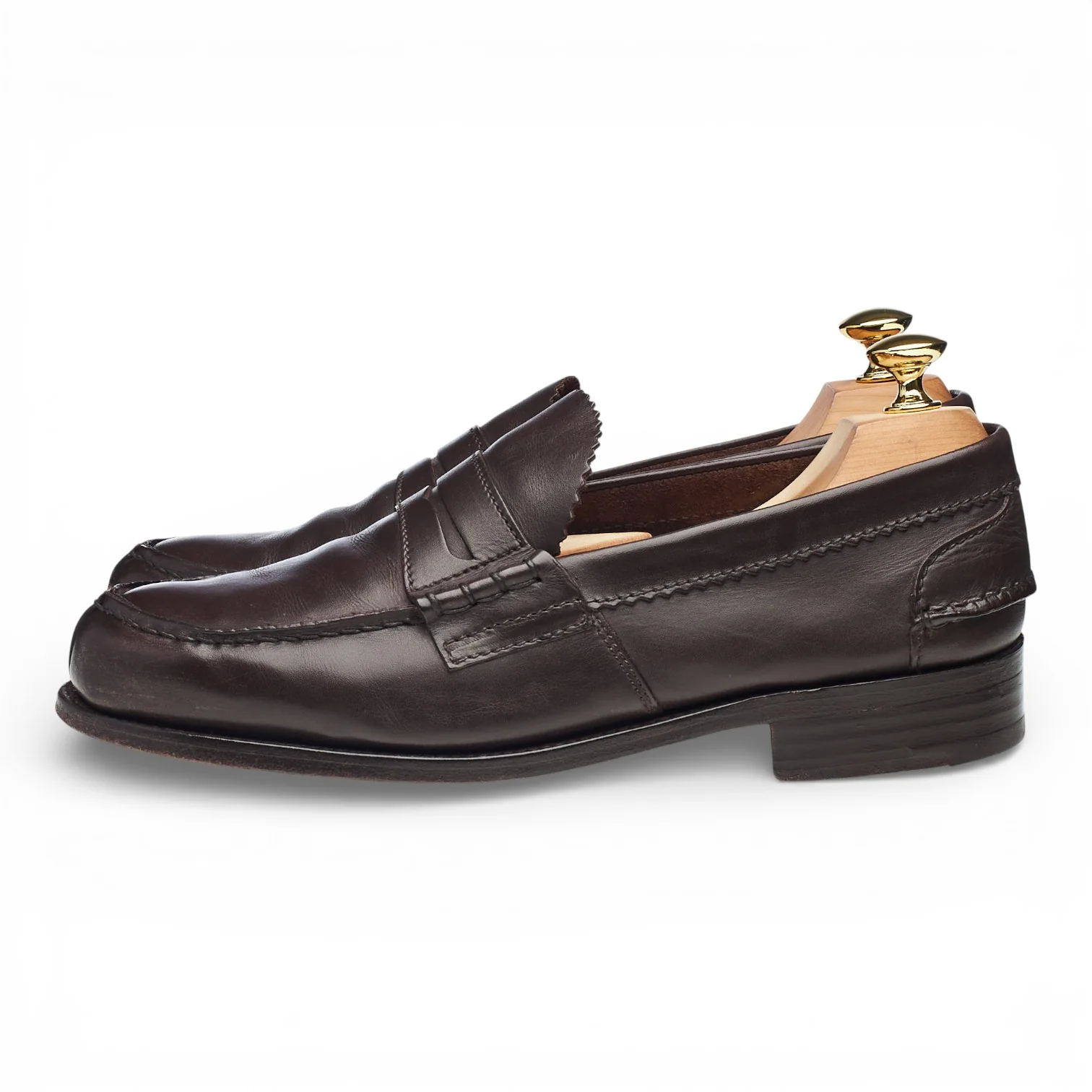 Dark Brown Leather Loafers UK 7.5 F - Image 3