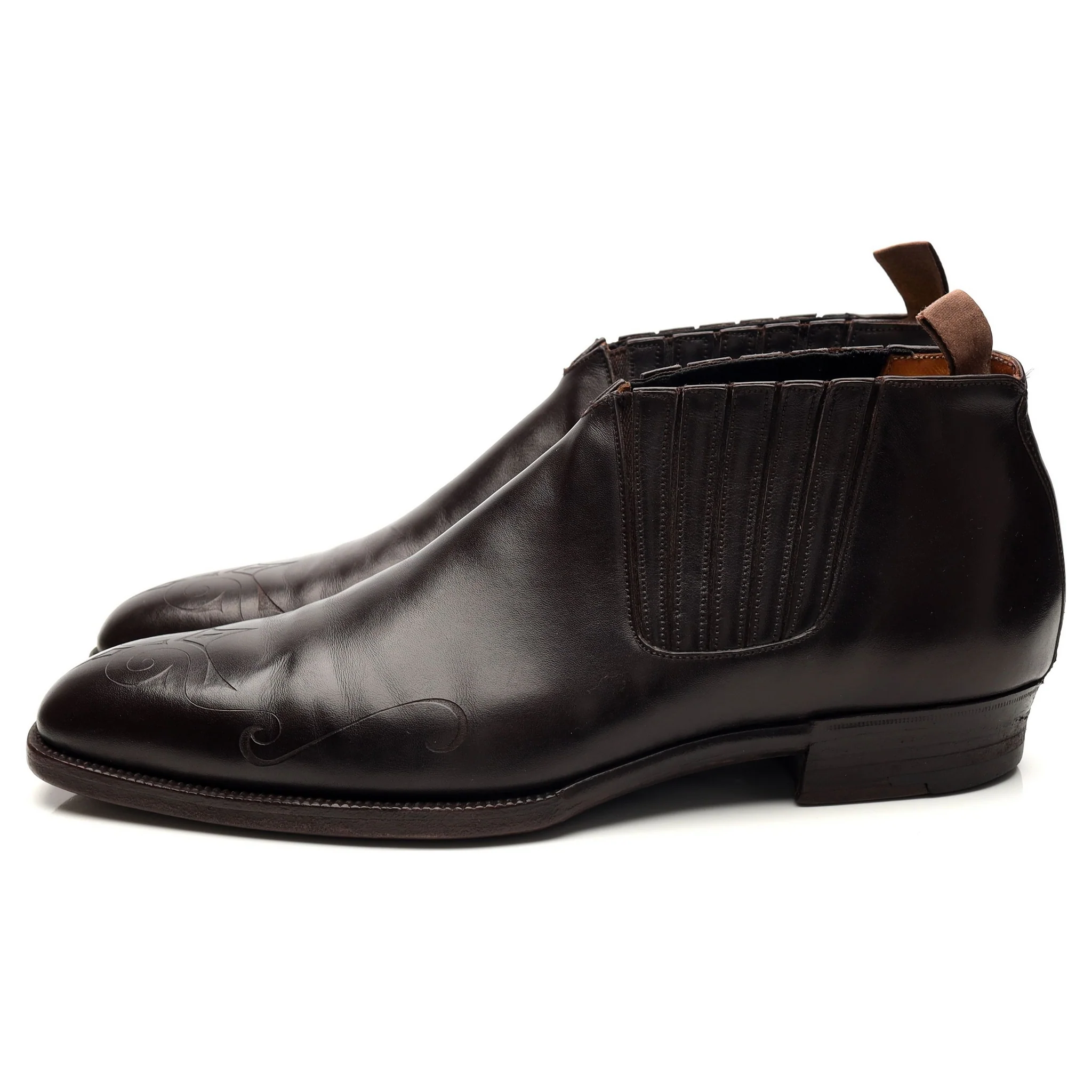Bespoke Dark Brown Slip Leather On Ankle Boots UK 6 / UK 6.5 E - Image 3