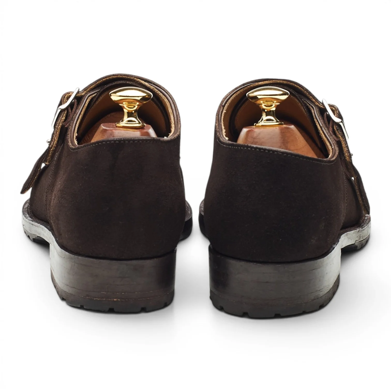 Bespoke Dark Brown Suede Double Monk Strap UK 8.5 F - Image 4