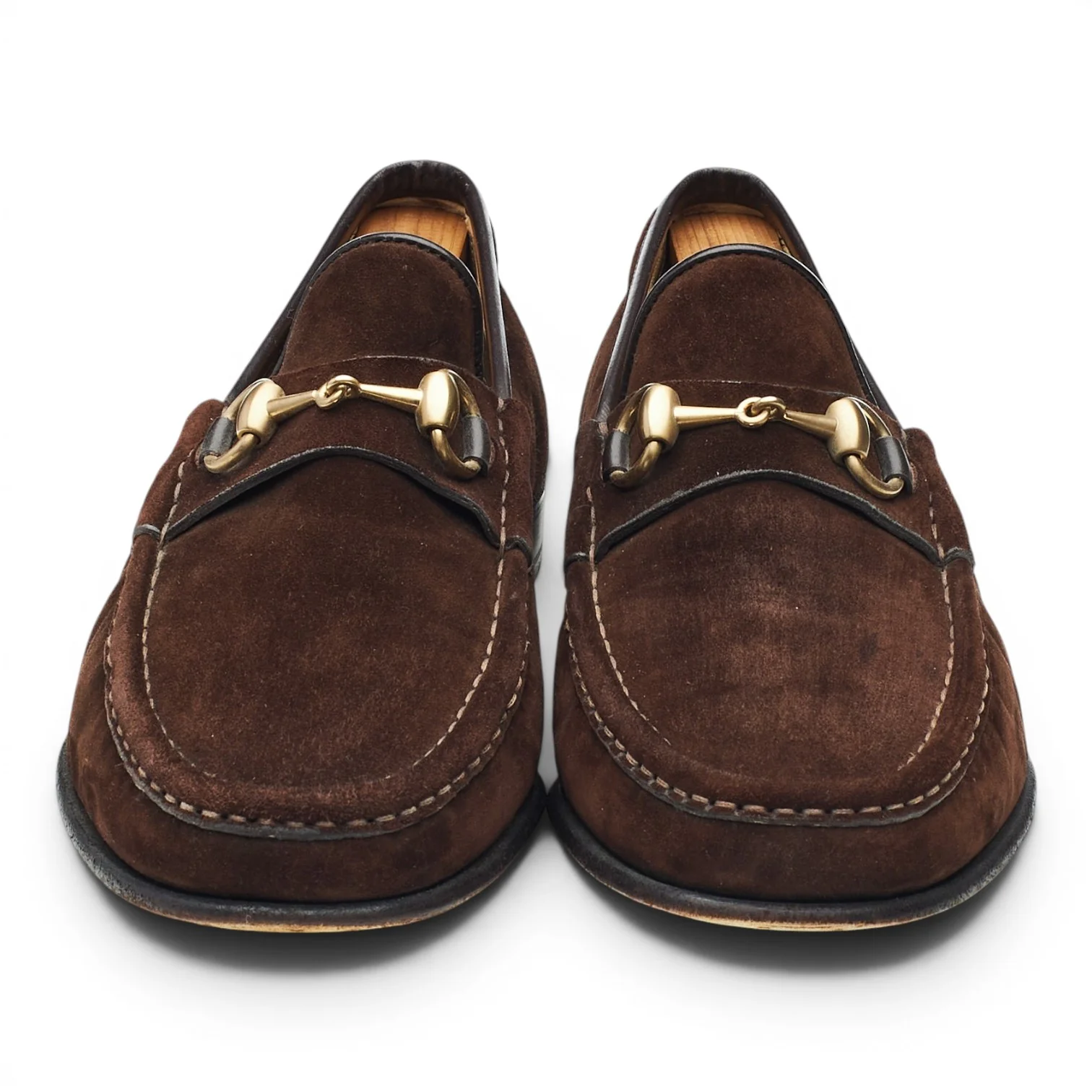 Dark Brown Suede Horsebit Loafers UK 8.5 EU 42.5 E - Image 2