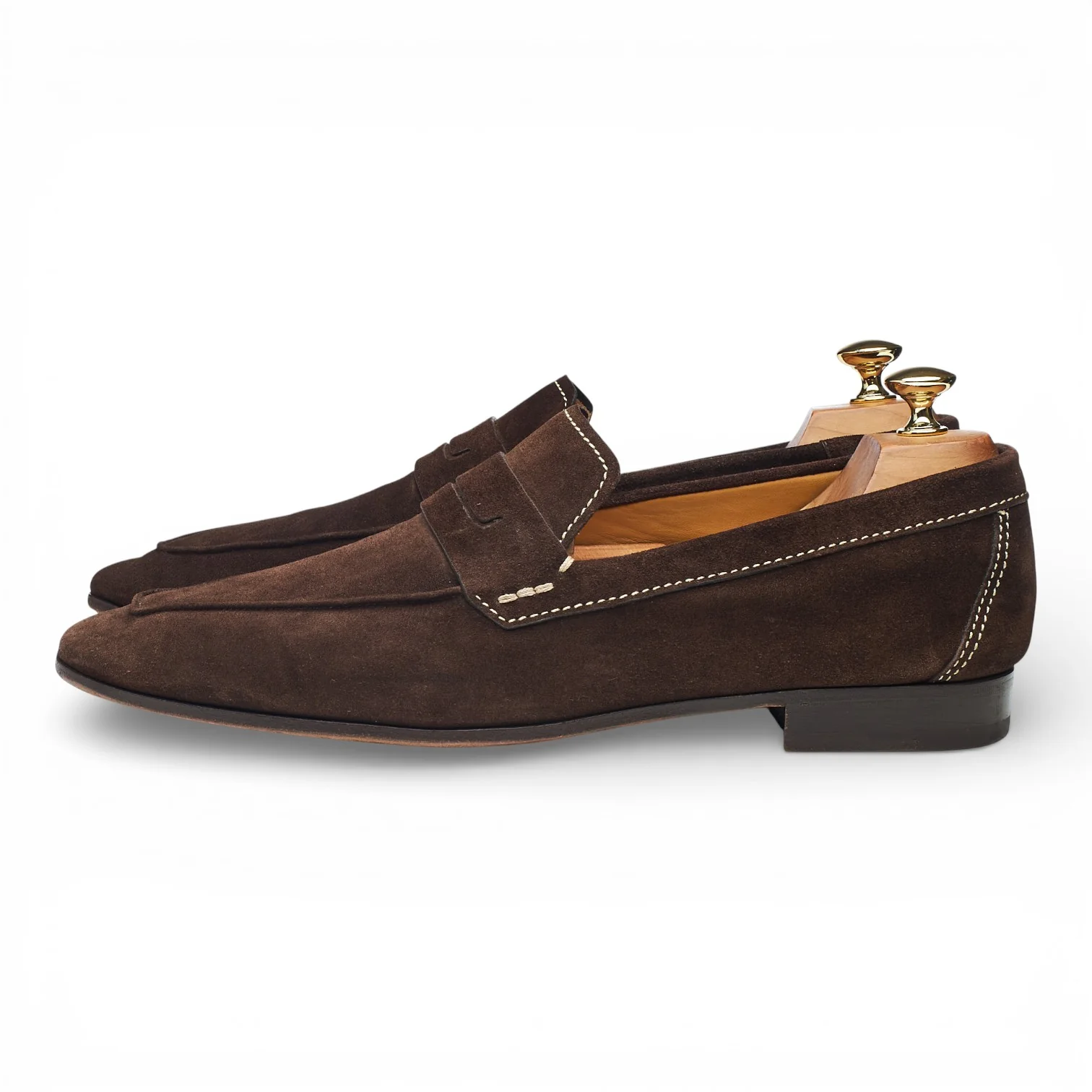 Dark Brown Suede Loafers UK 10 - Image 3