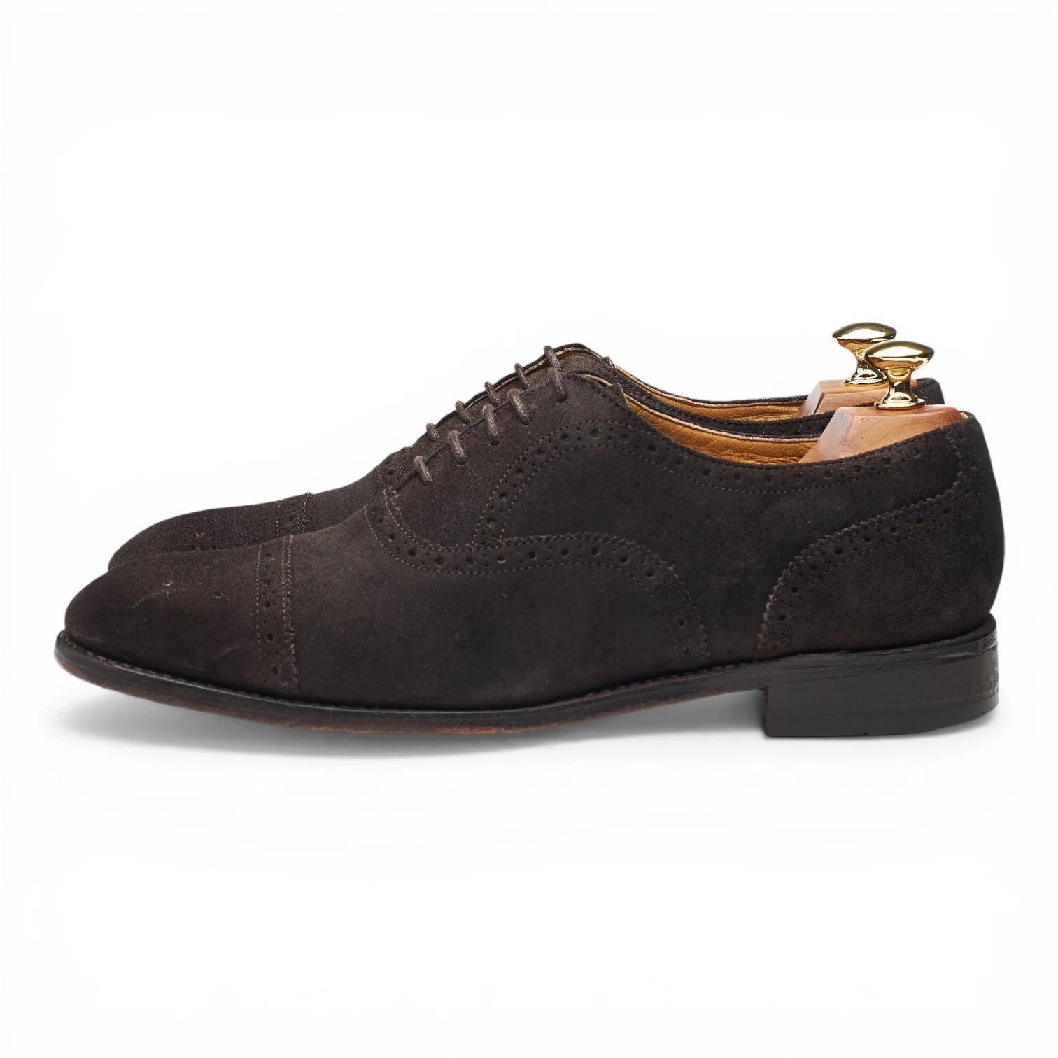 Dark Brown Suede Oxford Brogues UK 9 F - Image 3