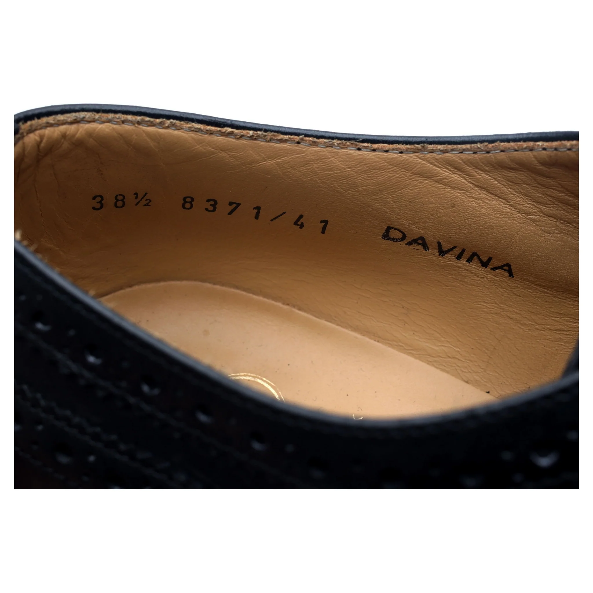 Women's 'Davina' Black Leather Brogues UK 5.5 EU 38.5 - Image 13